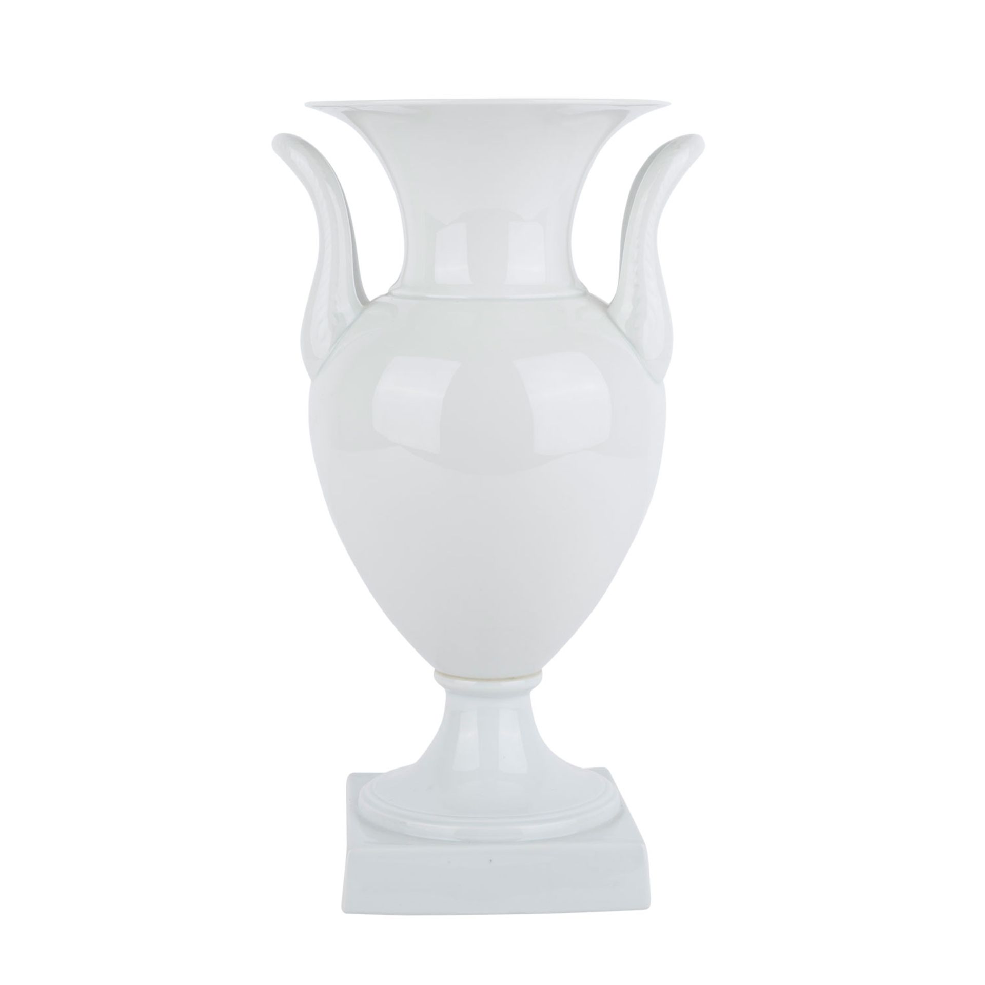 LUDWIGSBURG Amphorenvase, 2. Wahl, 20. Jh..Weißporzellan, Vase mit hochgezogenen Handhaben, auf - Bild 3 aus 6