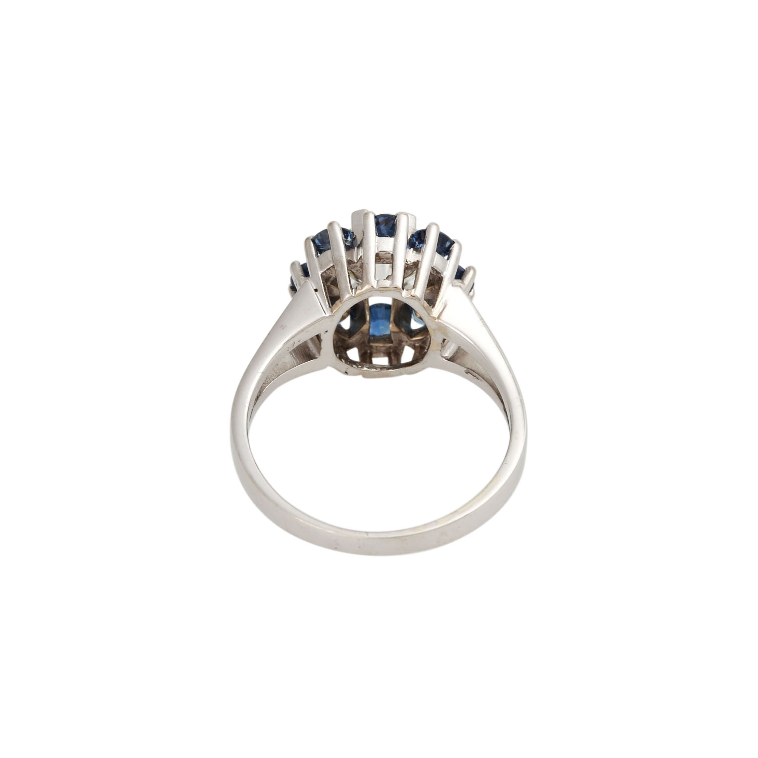 Ring mit Altschliffdiamant ca. 1,4 ct,GW (K)/VS2, Fluoreszenz: keine, Saphire von zus. ca. 0,8 ct, - Image 4 of 5