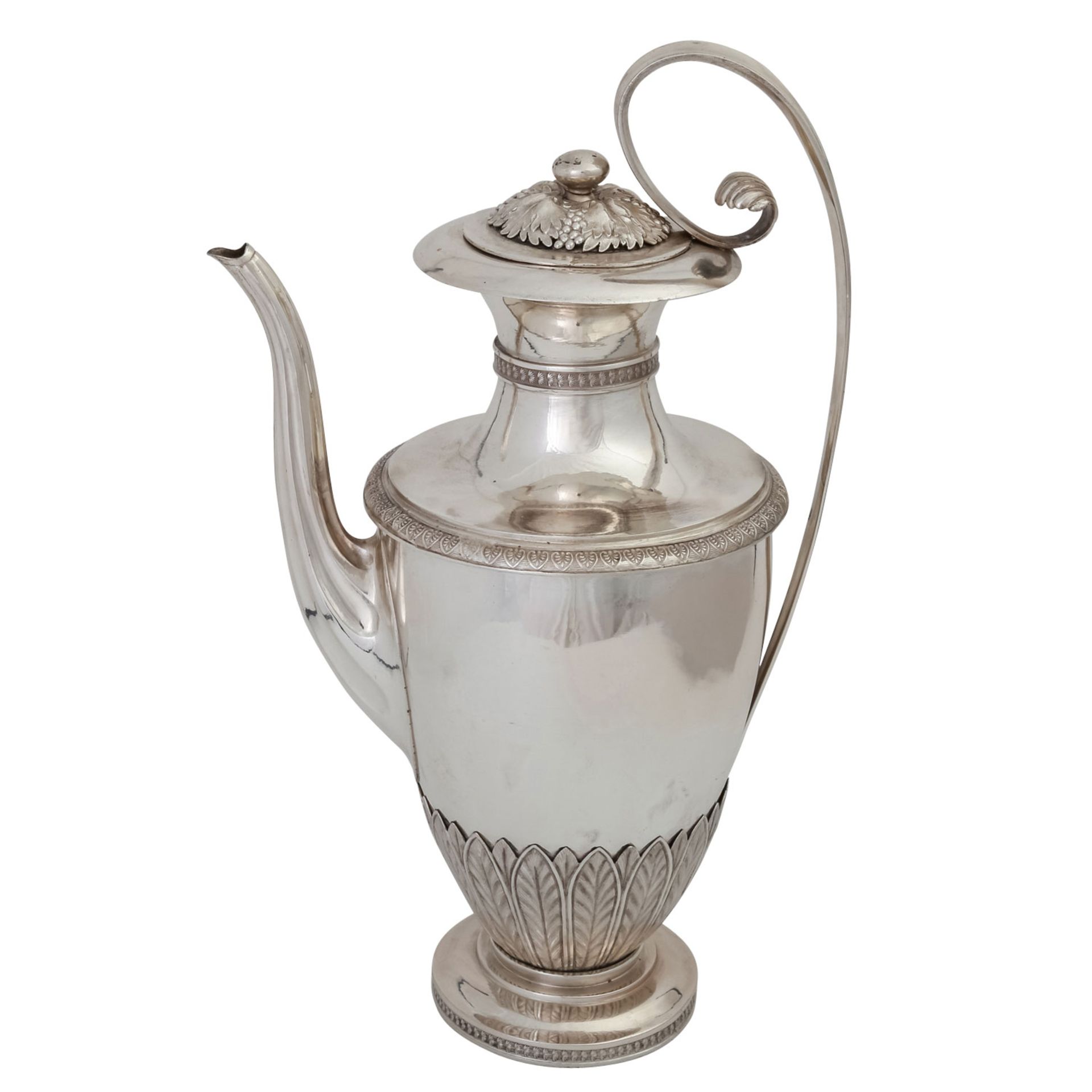 STUTTGART Kaffeekanne und Mokkakanne, Silber, um 1800.Ovoider Korpus auf rundem, profiliertem Stand, - Bild 3 aus 5