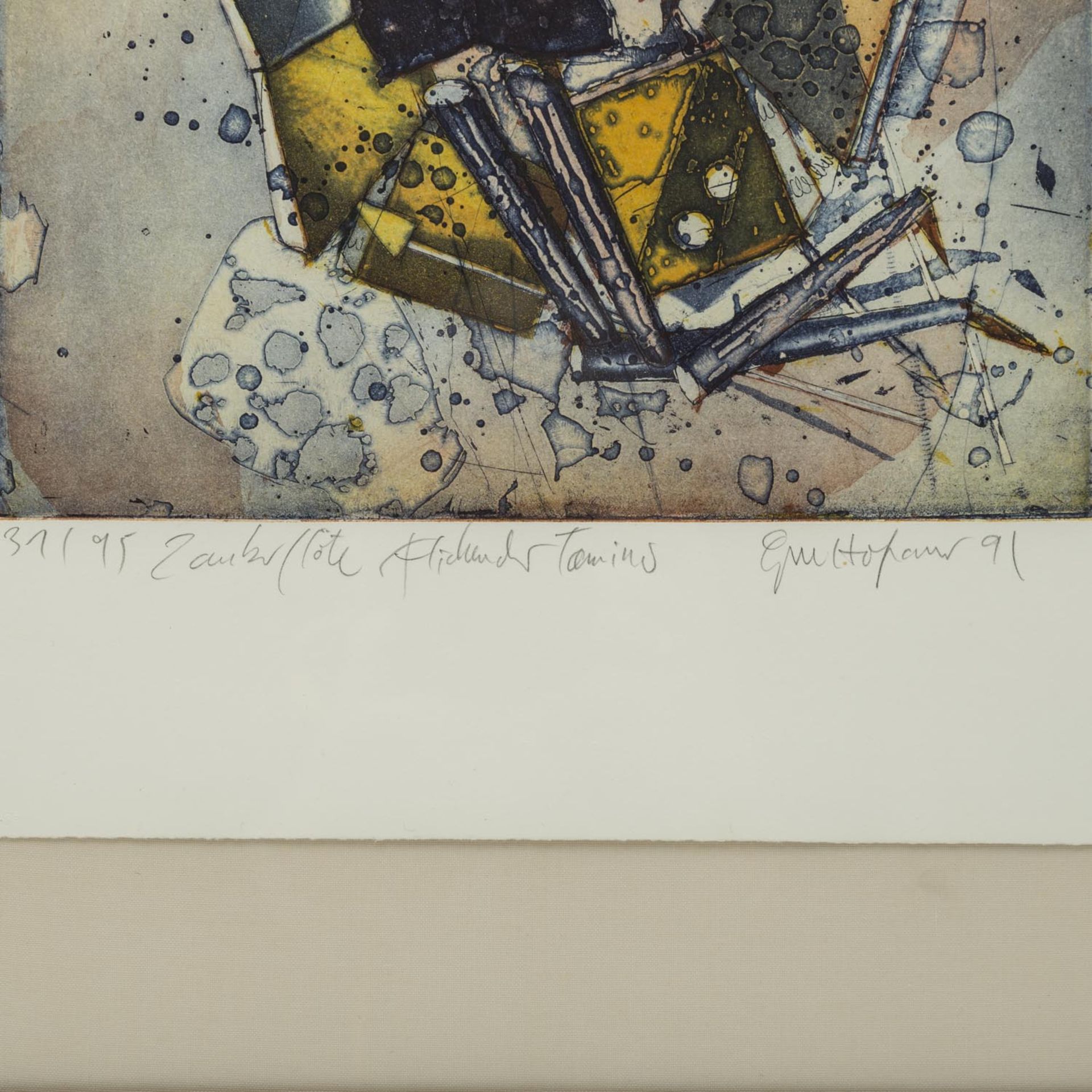 HOFMANN, GERHARD (geb. 1960), 2 Farbaquatintaradierungen,1x "Zauberflöte", darunter mit Bleistift - Bild 2 aus 4