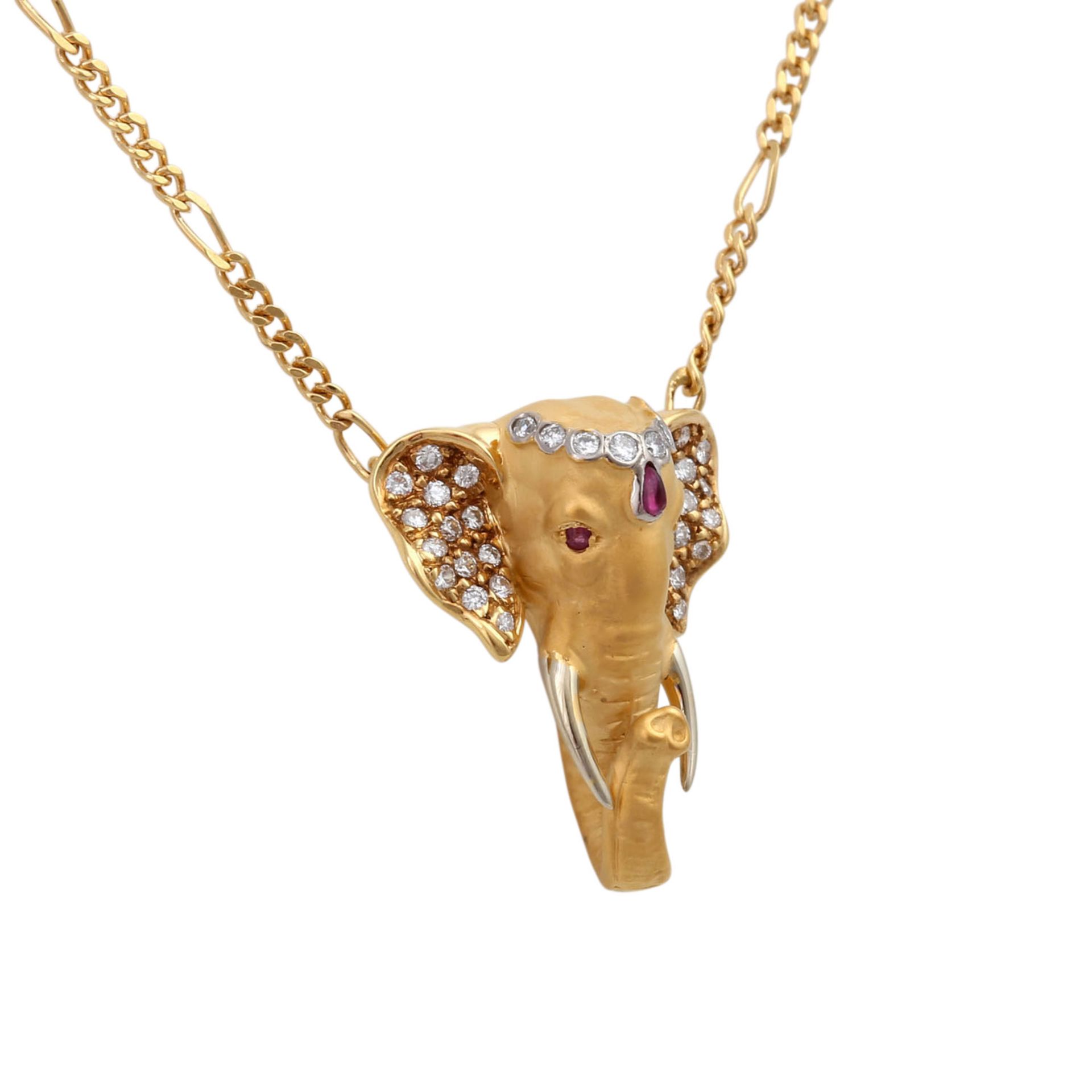 CARRERA Y CARRERA Collier "Elefant" mit Brillanten, zus. ca. 0,24 ctund 3 Rubinen, zus. ca. 0,07 ct, - Bild 2 aus 5