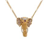 CARRERA Y CARRERA Collier "Elefant" mit Brillanten, zus. ca. 0,24 ctund 3 Rubinen, zus. ca. 0,07 ct,