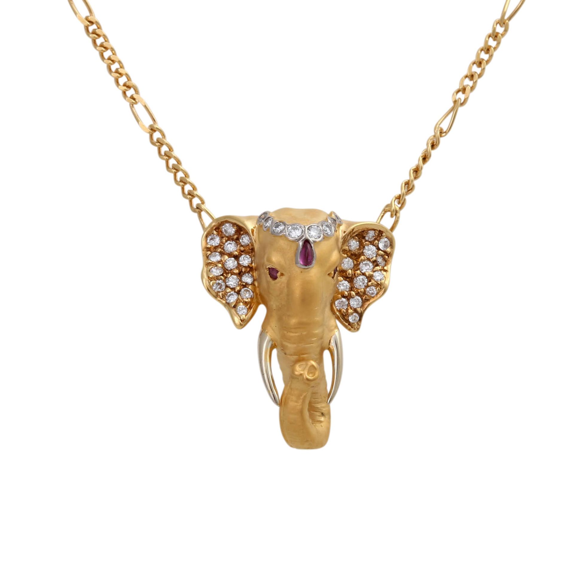 CARRERA Y CARRERA Collier "Elefant" mit Brillanten, zus. ca. 0,24 ctund 3 Rubinen, zus. ca. 0,07 ct,