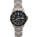 ROLEX GMT Master Vintage Herrenuhr, Ref. 1675, ca. 1970er Jahre.Edelstahl. Automatic-Werk. Serien-