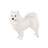 NYMPHENBURG Hundefigur 'Polarspitz', 20. Jh..Stehender Polarspitz, Entwurf von Konrad Schmid,