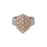 Ring mit 23 Brillanten zus. ca. 1,15 ct,gute bis sehr gute Farbe u. Reinheit, WG/GG 18K, RW: ca. 51,