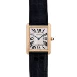 CARTIER Tank Solo Grosses Modell Armbanduhr, Ref. W1018855.Edelstahl/Gold 18K. Quarz-Werk.