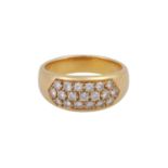 Ring mit 19 Brillanten zus. ca. 0,95 ctFW-WEIß (G-H)/VS-SI, GG 18K. RW: ca. 59. 20./21. Jh.