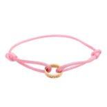 CARTIER Armband "LOVE" in Pinkmit 1 kl. Brill., RG 18K, KP: ca. 1.200 € (2010). Länge durch Knoten