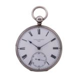 VICTOR KULLBERG Taschenuhr, ENGLAND 19.Jh., Gehäuse Silber.Werk mit Schlüsselaufzug (Schlüssel