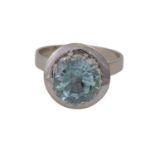 Ring mit hellblauem Aquamarin ca. 2,9 ct,WG 14K, RW: 57, Mitte 20. Jh., leichte Tragespuren,