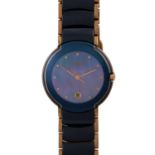 RADO Jubilé DiaStar Ceramica Damenuhr, Ref. 129.0359.3.Dunkelblaue Keramik / goldplattiert.