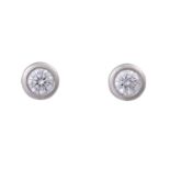 TIFFANY & CO Solitärohrstecker mit Brillanten, zus. ca. 0,3 ct,FW (F-G)/VVS-VS, Platin, 20./21. Jh.,