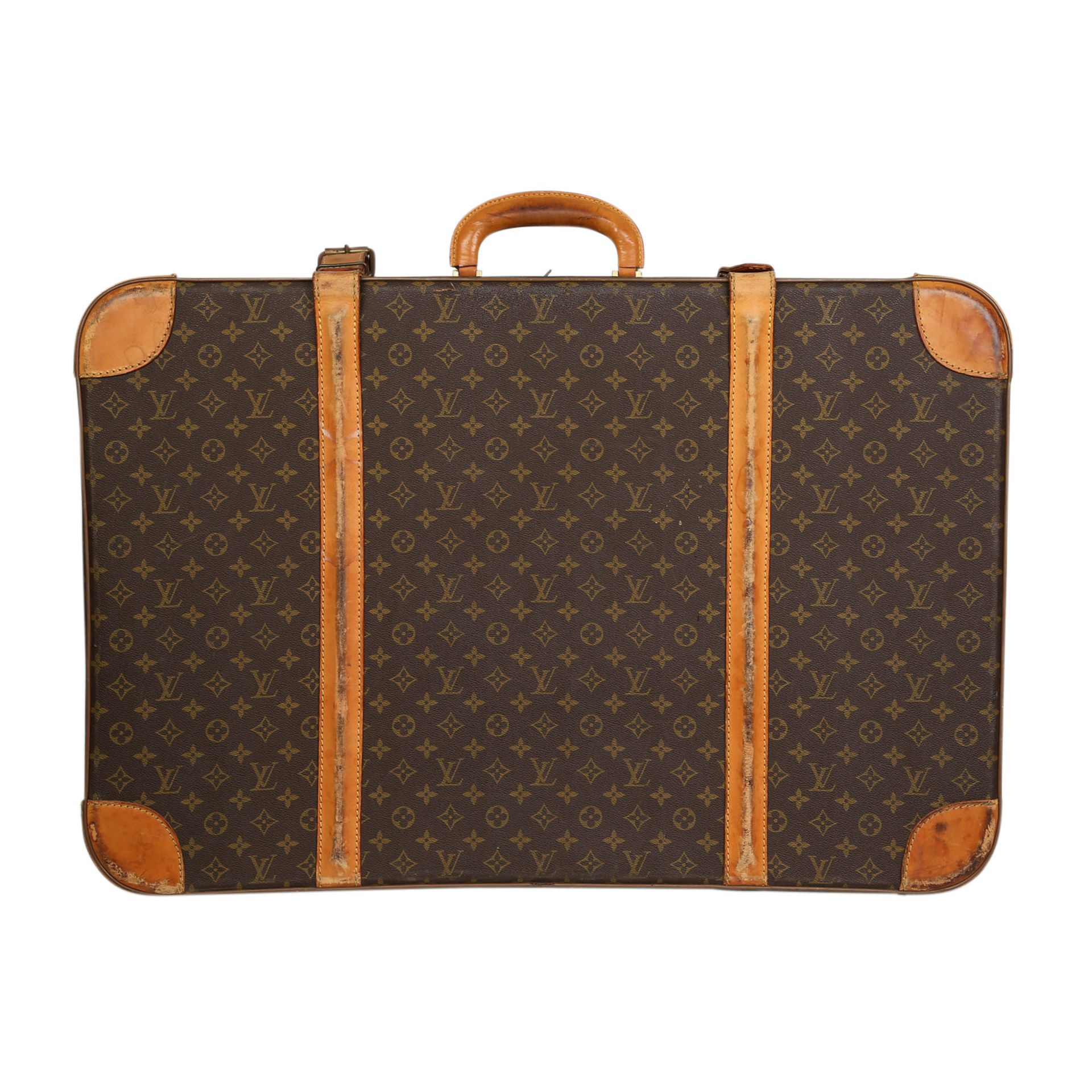 LOUIS VUITTON Reisekoffer "STRATOS 75".Wohl 70er Jahre. Monogram Canvas Serie mit verstärktem - Bild 4 aus 8