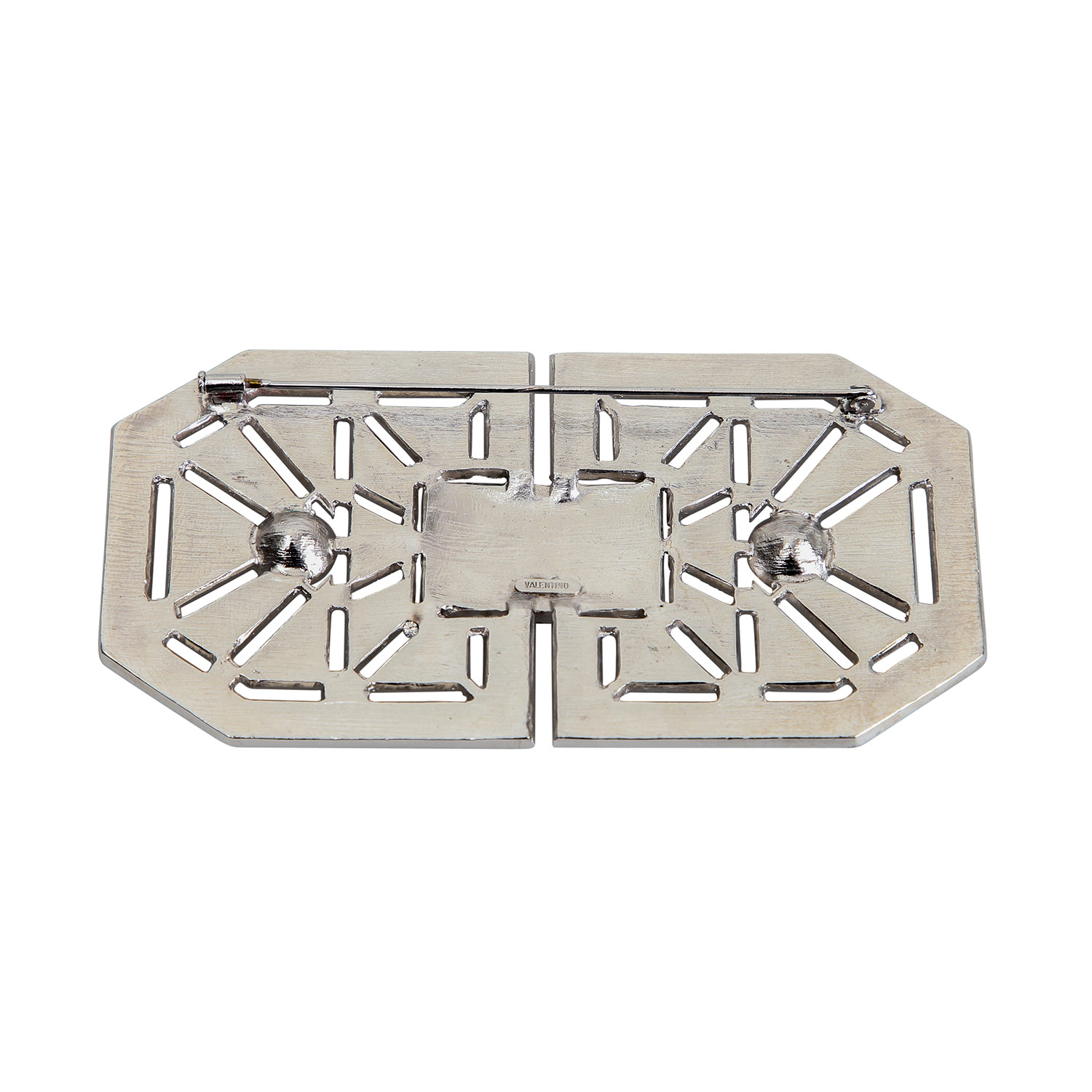 VALENTINO VINTAGE Modeschmuck-Brosche.Geometrische Formen mit Cut-Outs, opulenter Strassbesatz. - Image 5 of 6