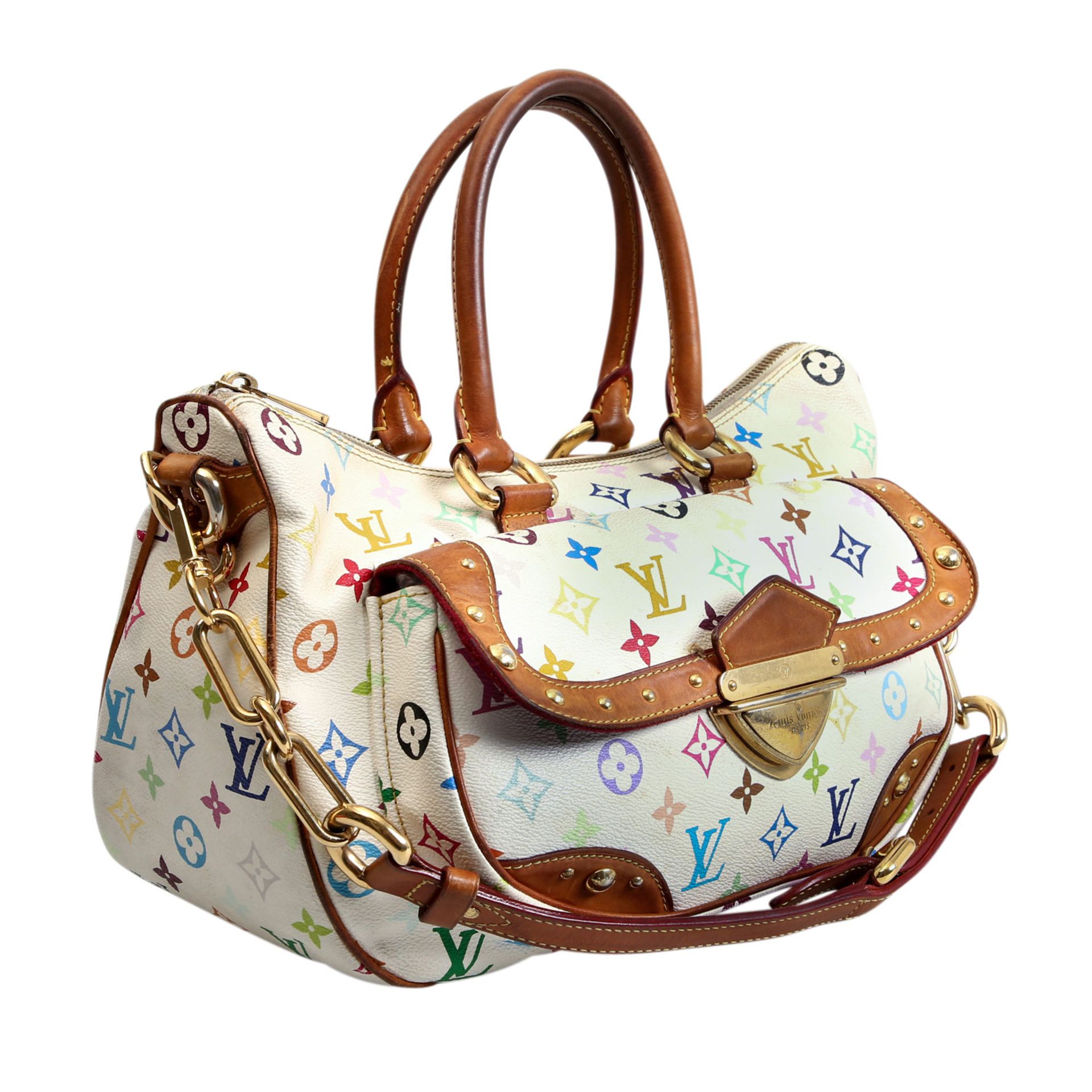 LOUIS VUITTON Henkel-/Umhängetasche "RITA", Koll. 2007.Monogram Multicolor Serie in Weiß, - Bild 2 aus 6