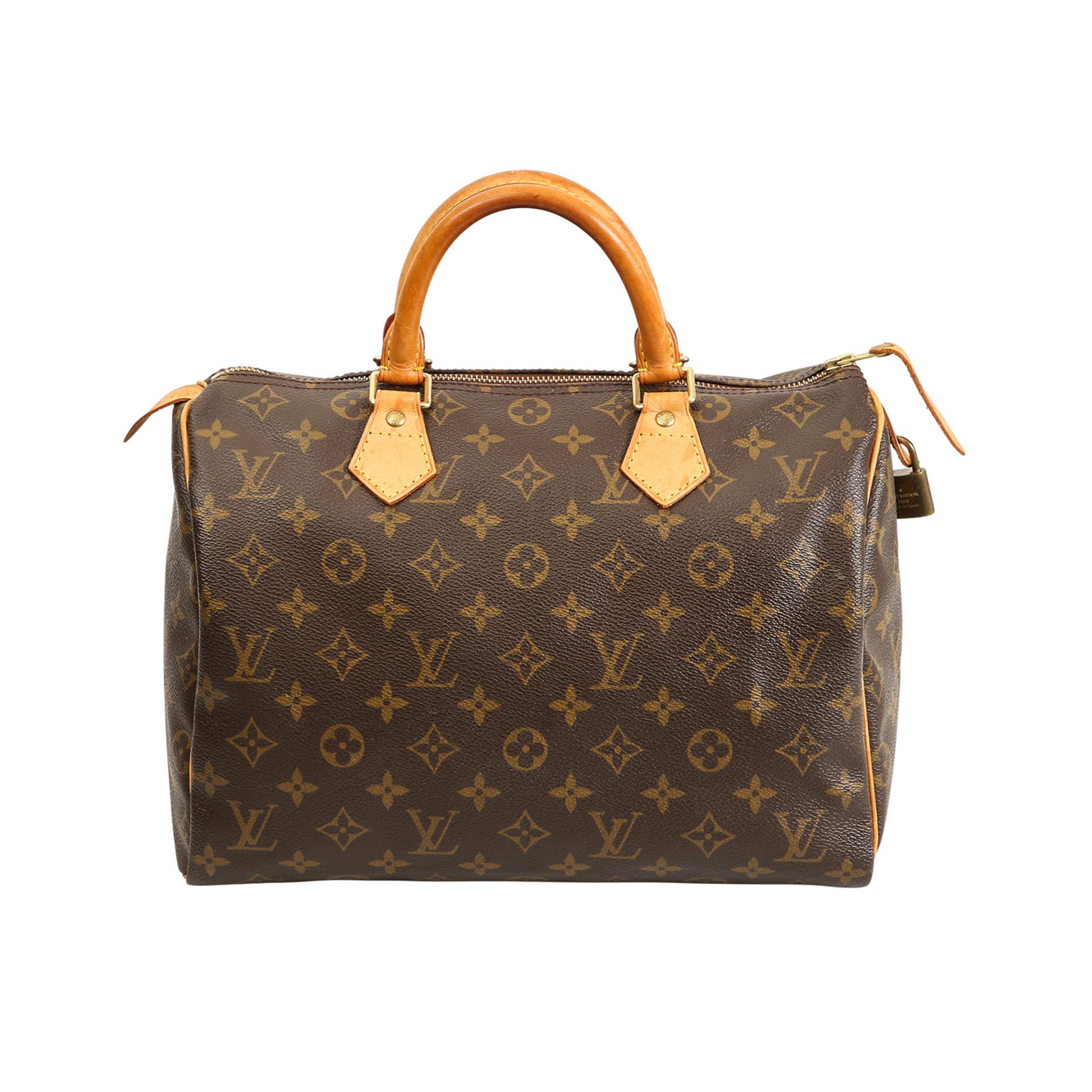 LOUIS VUITTON Henkeltasche "SPEEDY 30", Koll. 2003.NP. 800,-€. Monogram Canvas Serie, naturbelassene