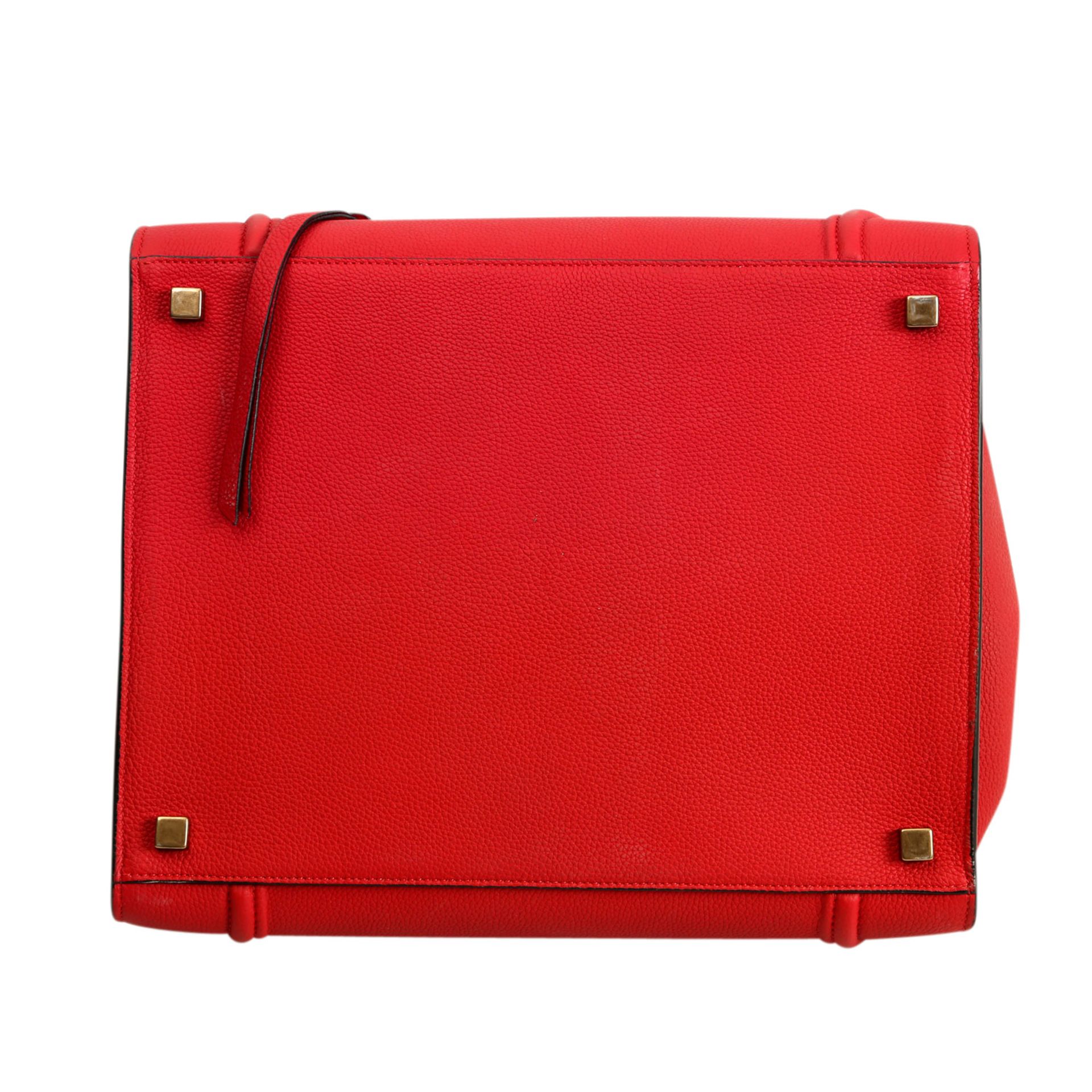 CELINE Shoppertasche "LUGGAGE PHANTOM MEDIUM".NP. ca.: 2.400,-€. Leder in Rot, stabile Form, Trapez- - Bild 5 aus 6