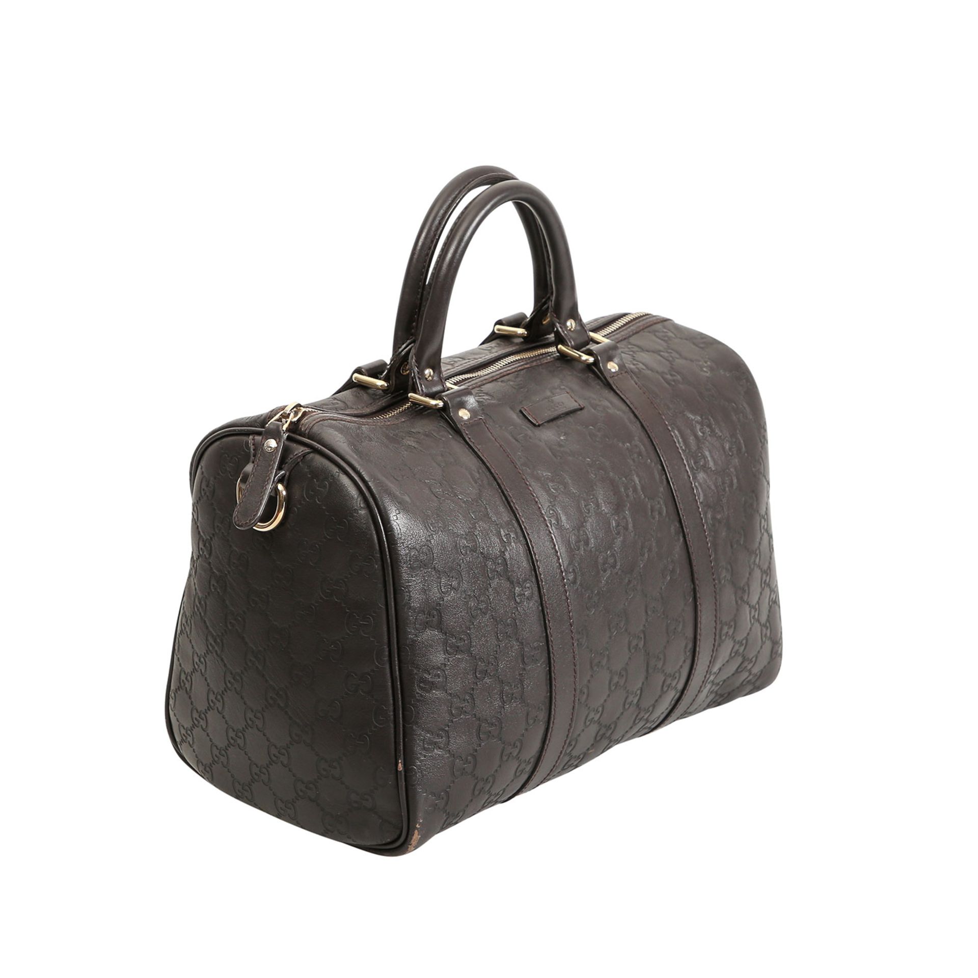 GUCCI Bowlingbag.Guccissima-Leder in Dunkelbraun mit goldfarbener Hardware, Doppelhenkel, - Bild 2 aus 7