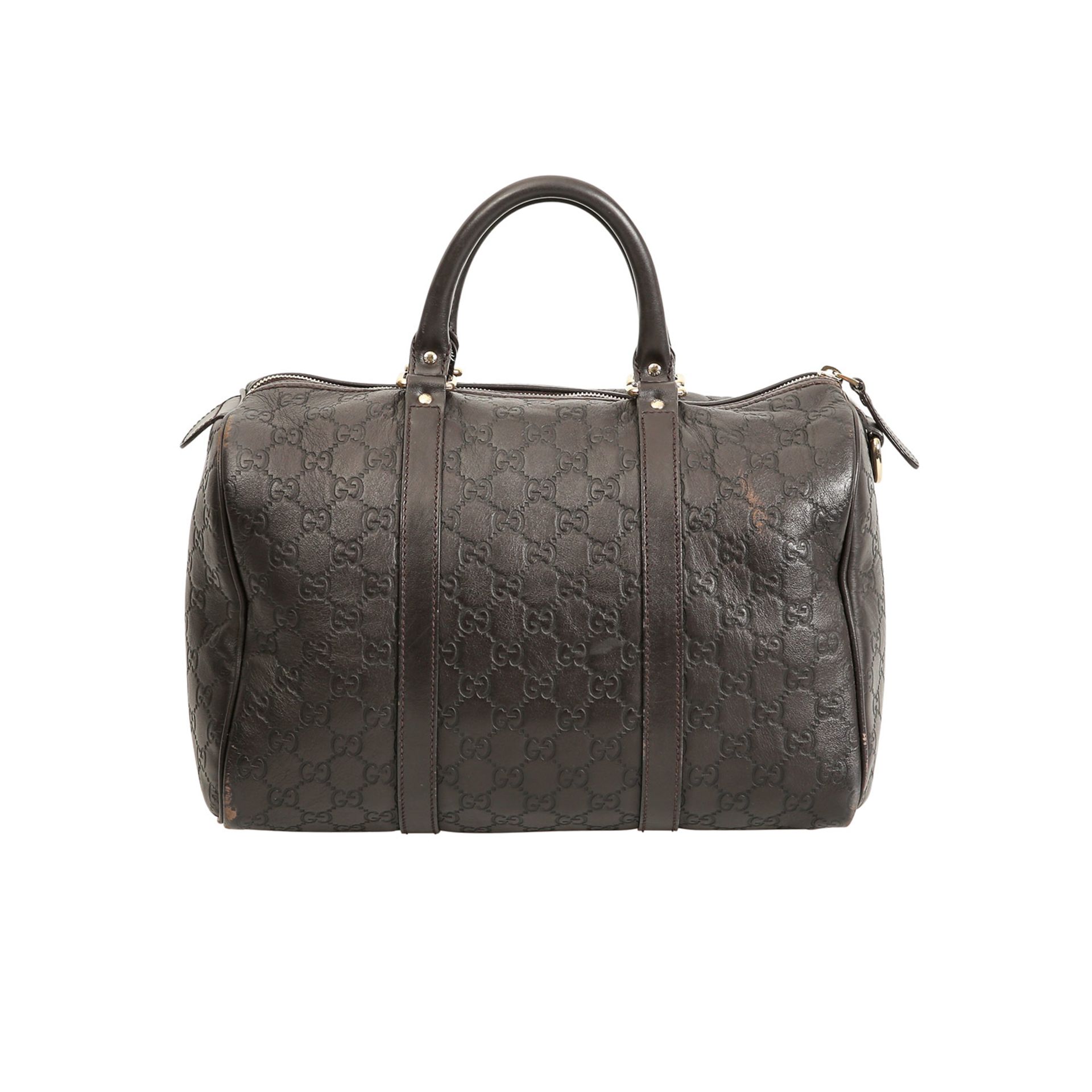 GUCCI Bowlingbag.Guccissima-Leder in Dunkelbraun mit goldfarbener Hardware, Doppelhenkel, - Bild 4 aus 7