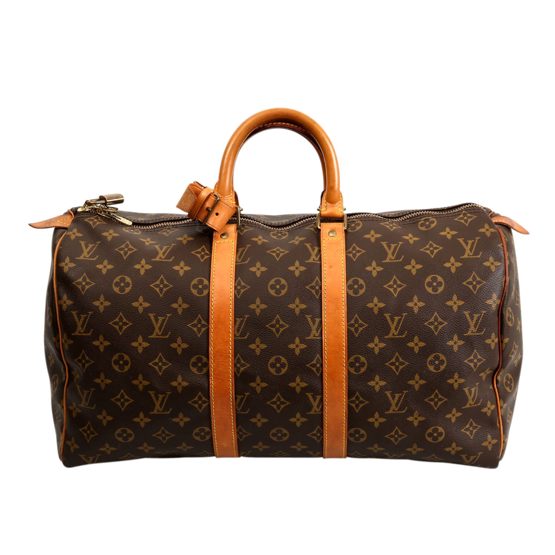 LOUIS VUITTON VINTAGE Reisetasche "KEEPALL 45".Koll. 1989, NP.: 1.040,-€. Monogram Canvas Serie,