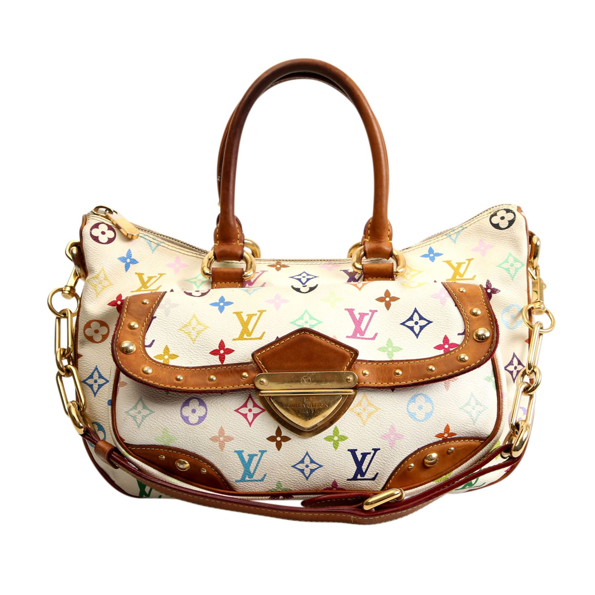 LOUIS VUITTON Henkel-/Umhängetasche "RITA", Koll. 2007.Monogram Multicolor Serie in Weiß,