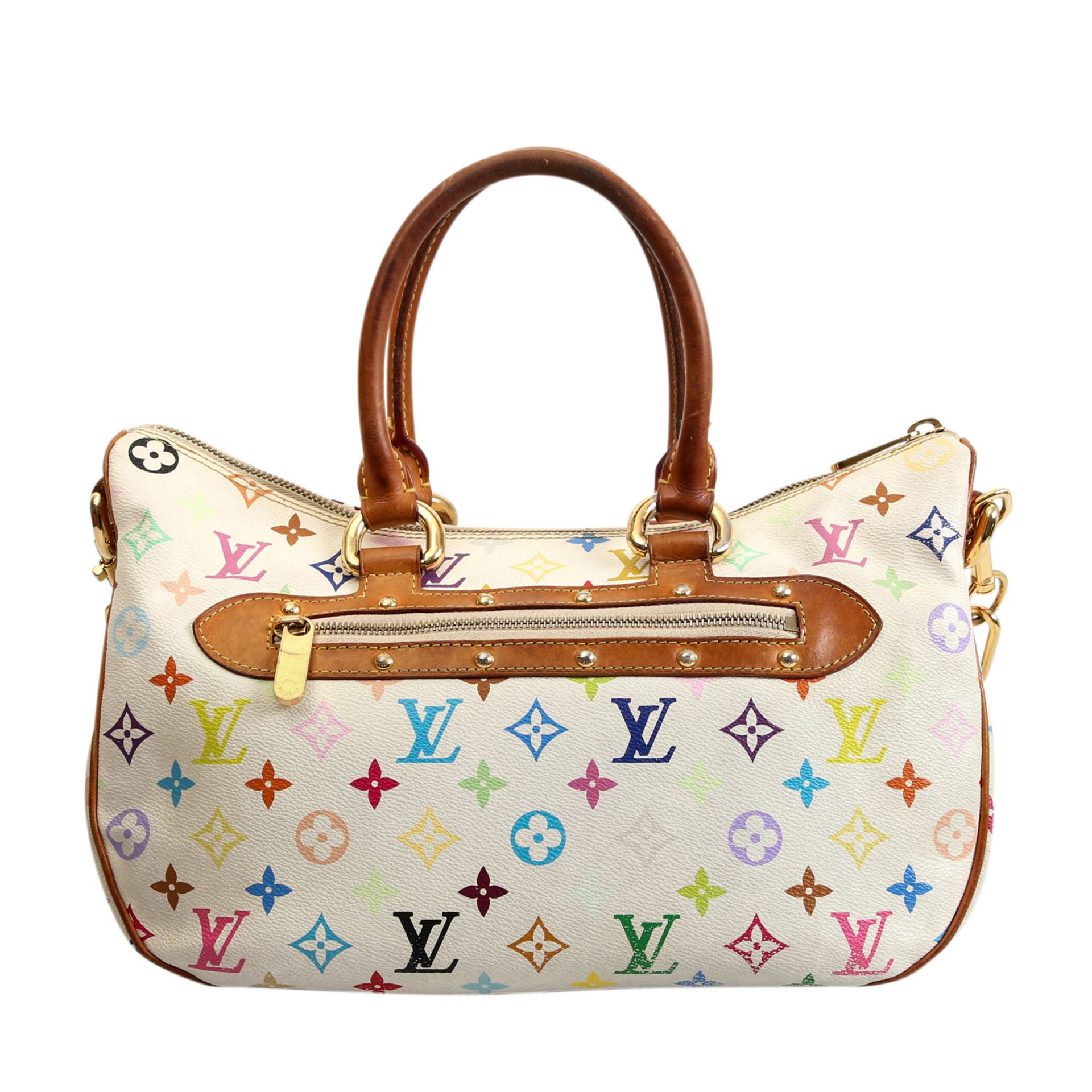 LOUIS VUITTON Henkel-/Umhängetasche "RITA", Koll. 2007.Monogram Multicolor Serie in Weiß, - Bild 4 aus 6