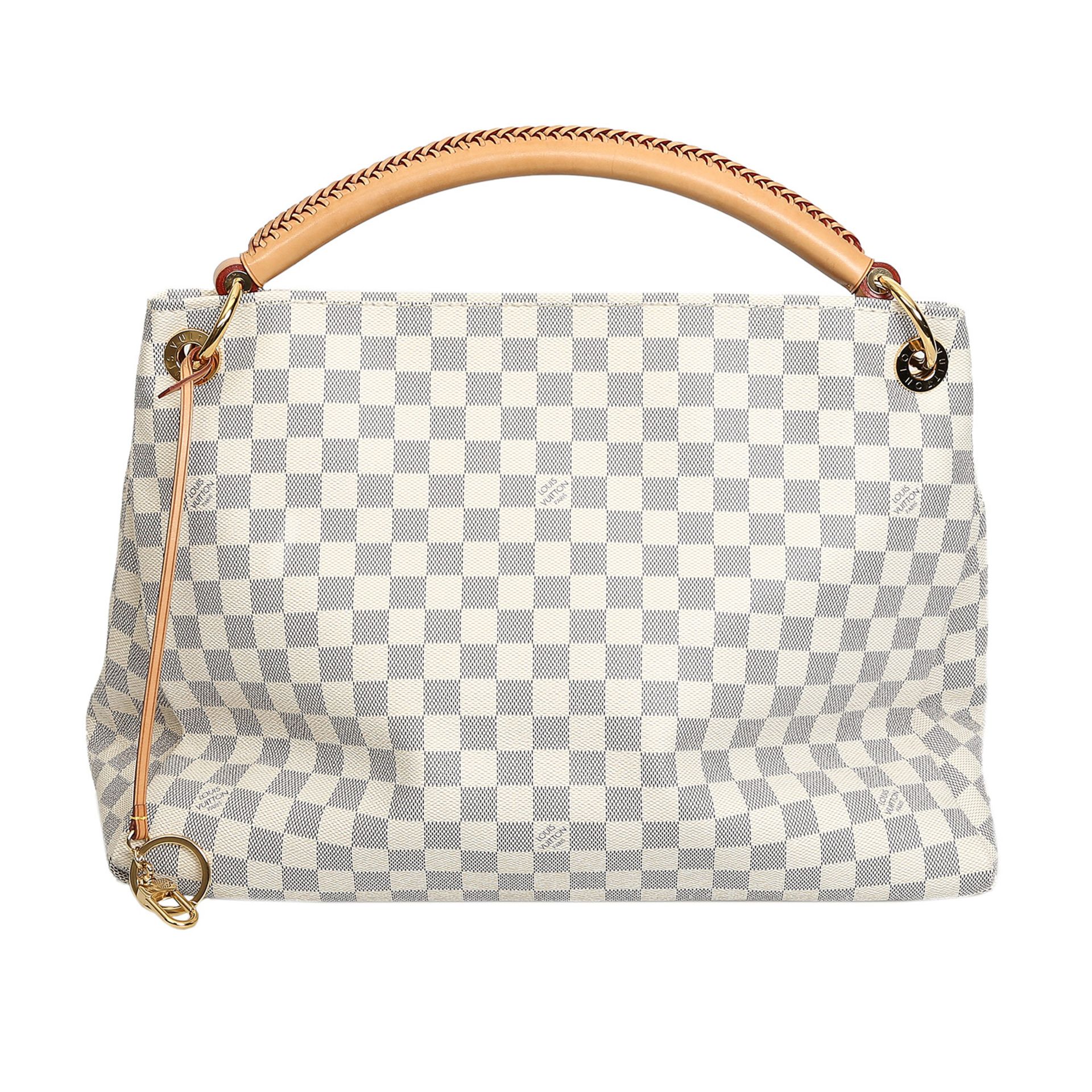 LOUIS VUITTON Hobobag "ARTSY MM", Koll.: 2012, akt. NP.: 1.490,-€.Damier Azur Canvas Serie mir