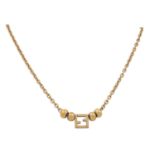 FENDI Modeschmuck-Set, NP.: 210,-€.Collier und Ohrstecker. Goldfarbene Hardware mit FF-Logo