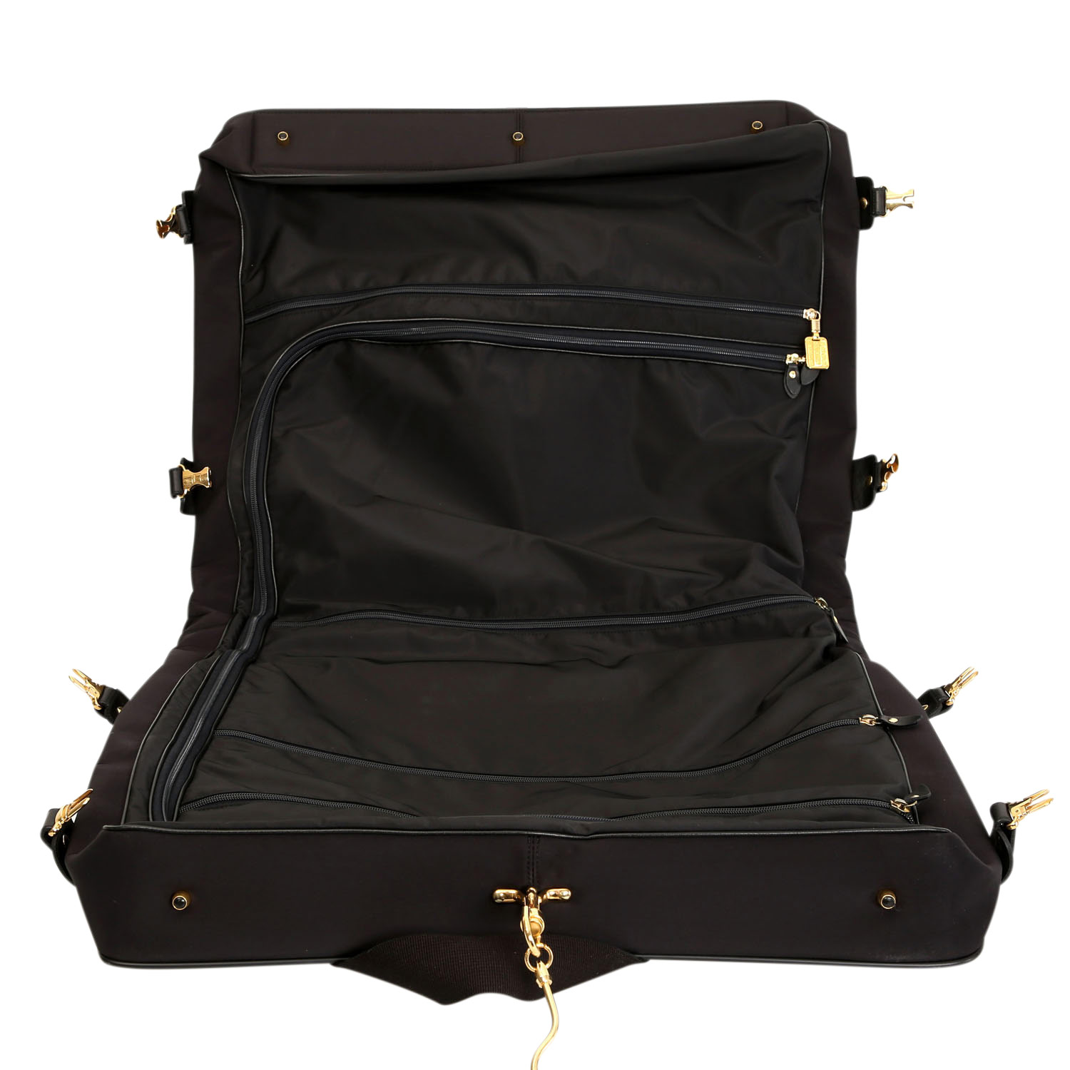 MOSCHINO VINTAGE Kleiderhülle.Schwarzes Modell aus Textil mit goldfarbener Hardware, zwei - Image 4 of 7