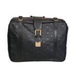 MCM VINTAGE Reisekoffer, L: 57cm.Textil in Schwarz mit Heritage-Muster, Glattleder Details,