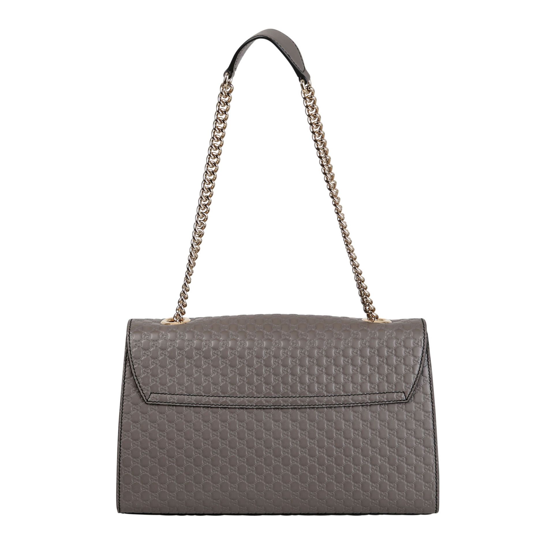 GUCCI Schultertasche, NP. ca.: 1.690,-€.Gucci Signature Leder Serie in Grau, silberfarbene Hardware, - Bild 4 aus 7