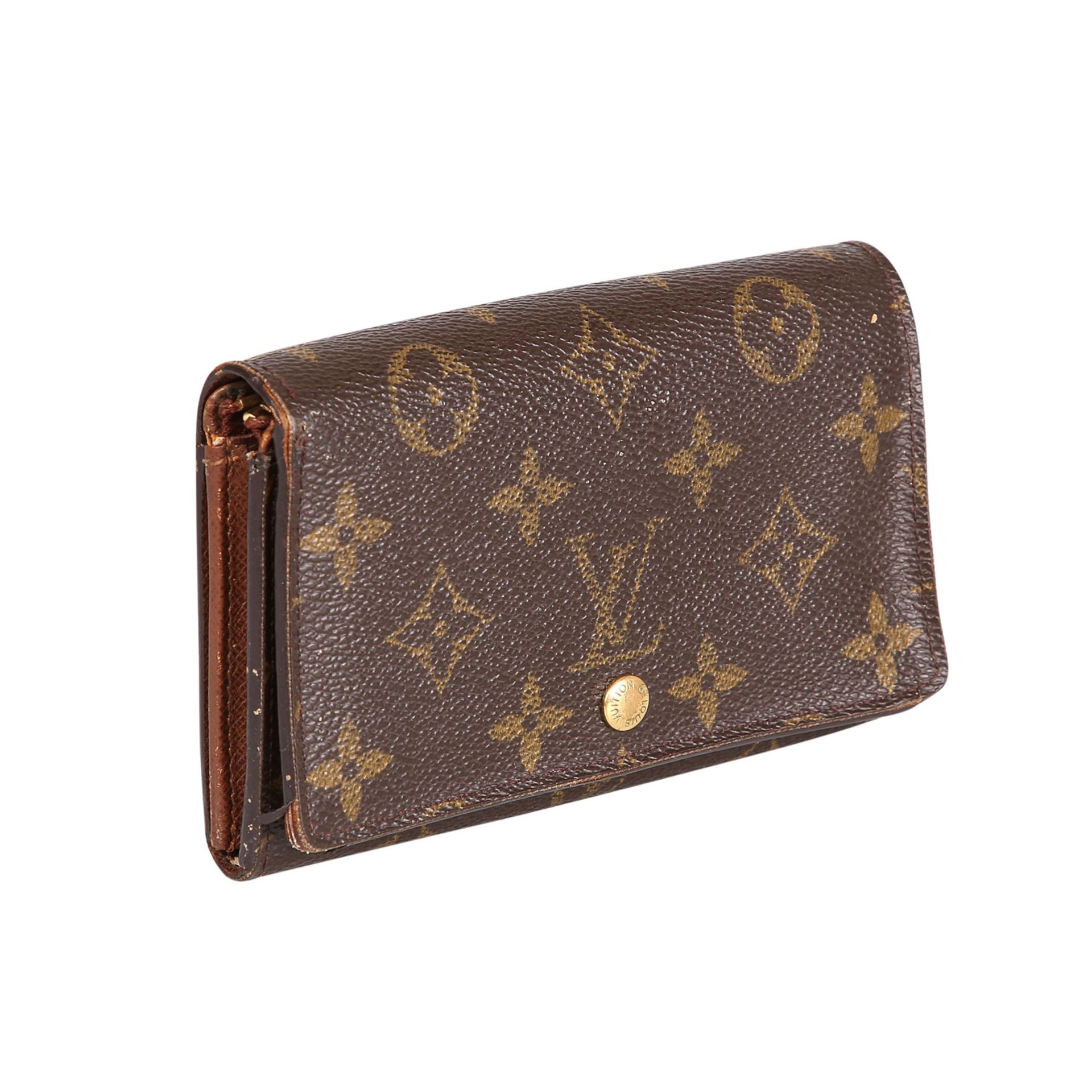 LOUIS VUITTON Portemonnaie "TRESOR", Koll.: 2001.Monogram Canvas Serie mit goldfarbener Hardware. - Bild 2 aus 7