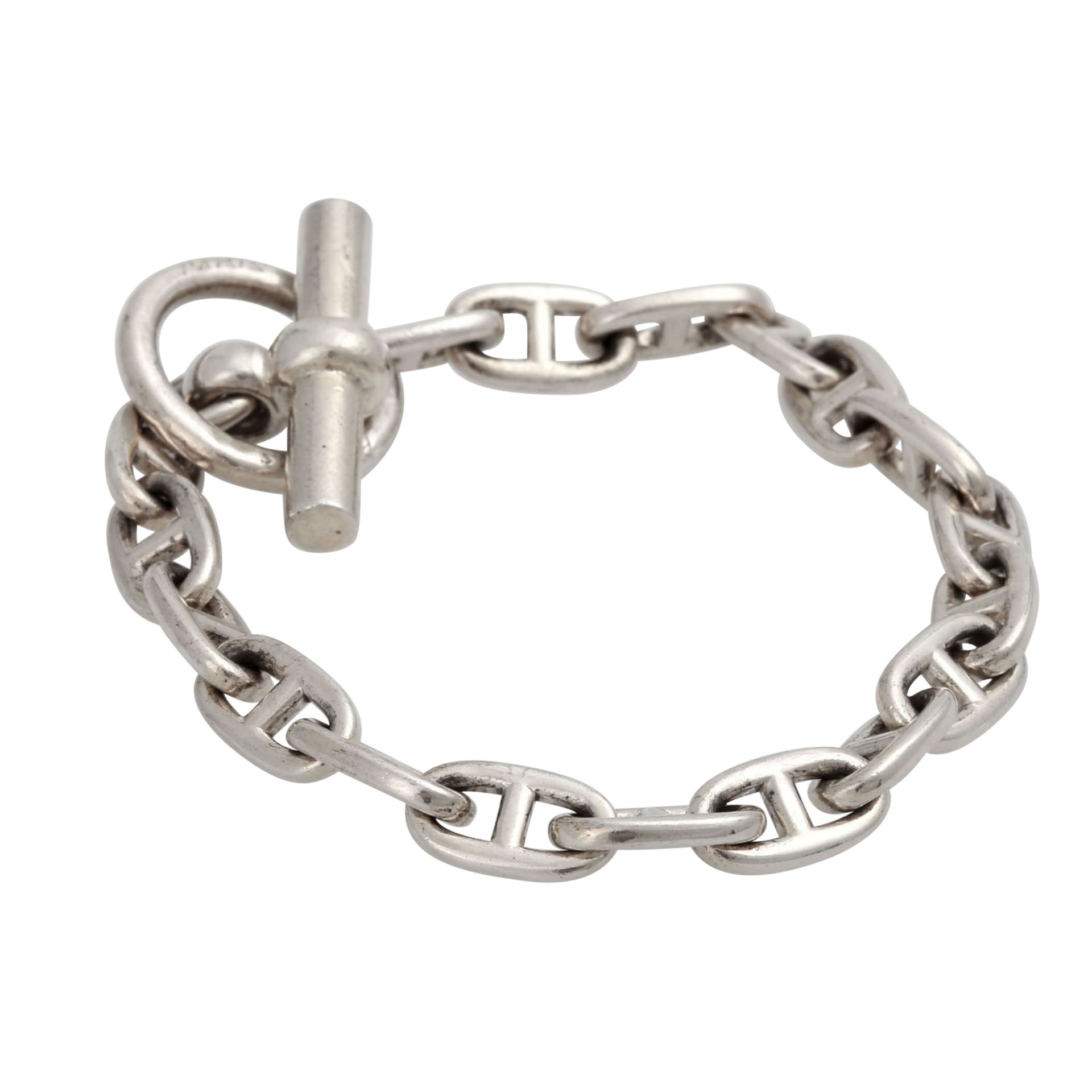 HERMÈS Armband "CHAIN D'ANCRE".NP.ca.: 900,-€. 925 Silber. Ca. 70ziger Jahre. Einzelne ineinander