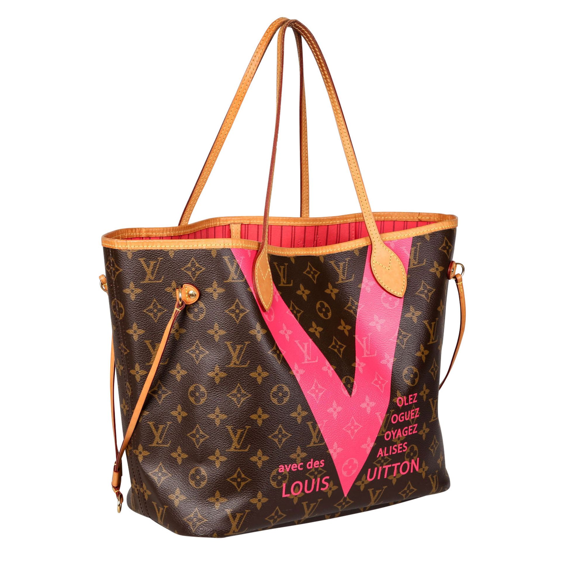 LOUIS VUITTON Shoppertasche "NEVERFULL GRENADE PINK V LIMITED EDITION", Koll.: 2015.NP.: ca. 1. - Bild 2 aus 6