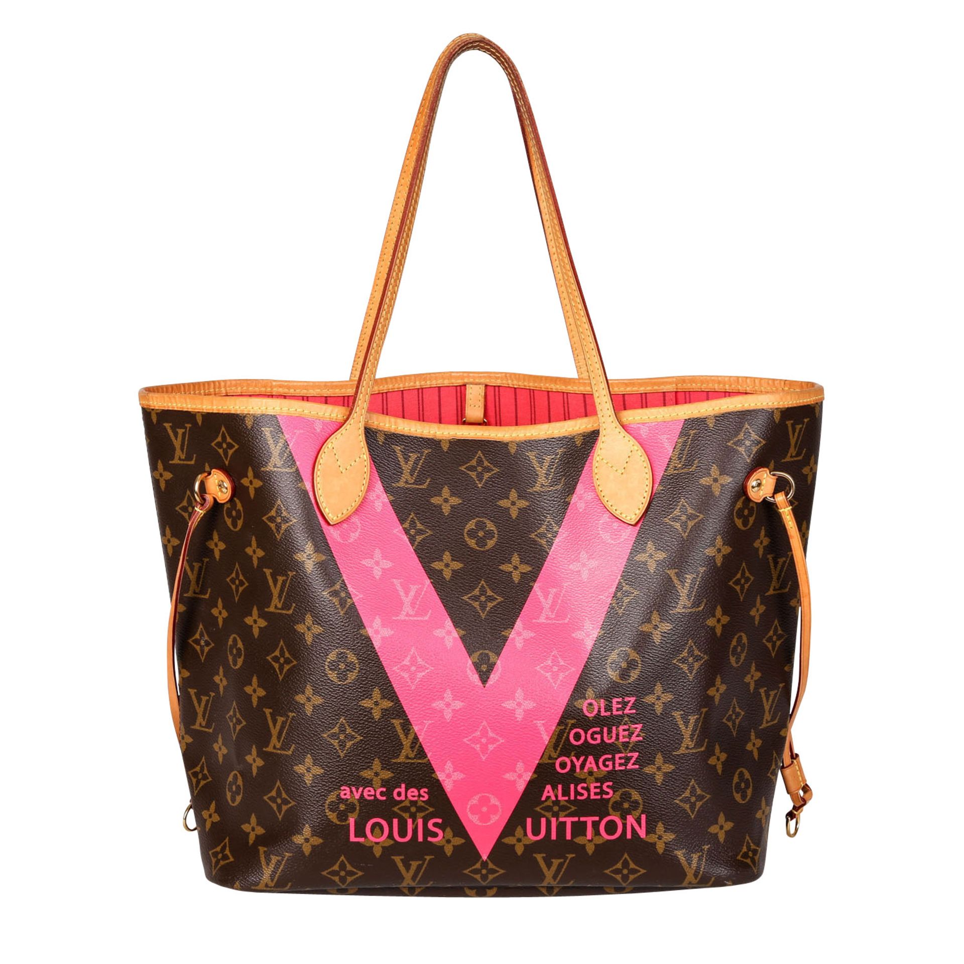 LOUIS VUITTON Shoppertasche "NEVERFULL GRENADE PINK V LIMITED EDITION", Koll.: 2015.NP.: ca. 1.