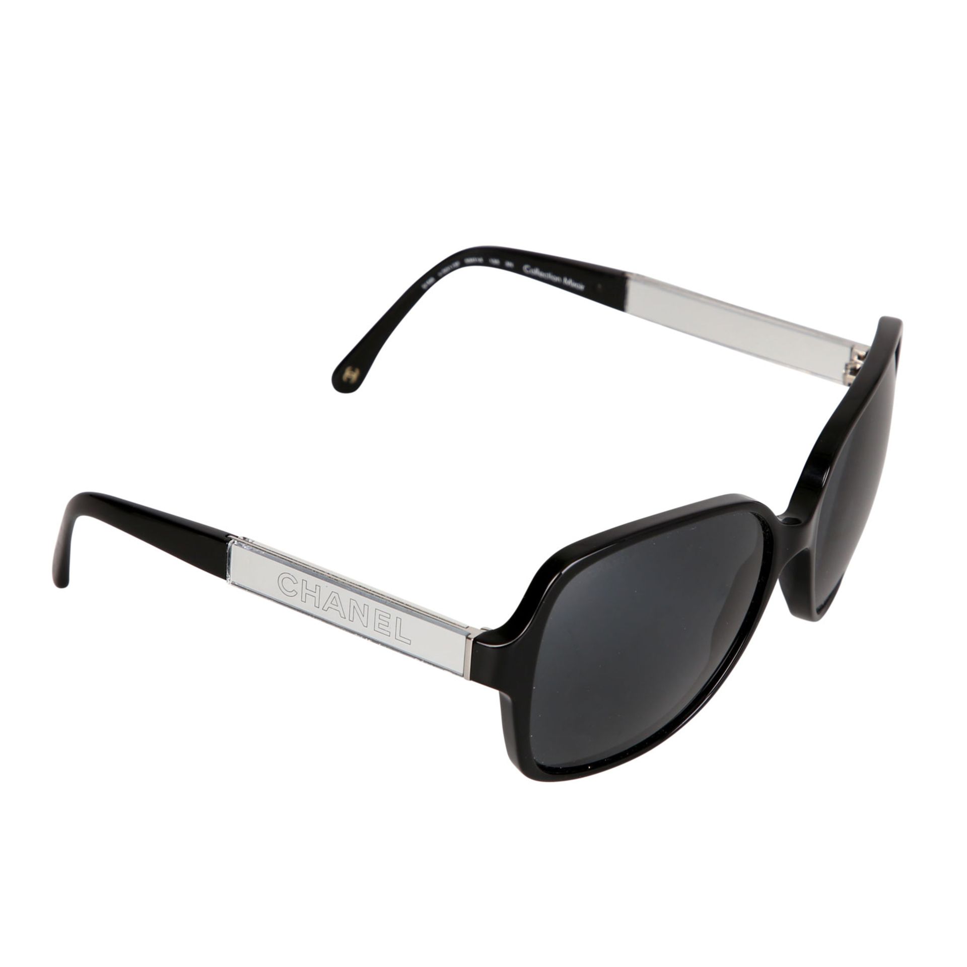 CHANEL Sonnenbrille "COLLECTION MIROR".NP.ca.: 340,-€. Schwarzes Acetat, dunkelgetönte Gläser, - Bild 2 aus 5