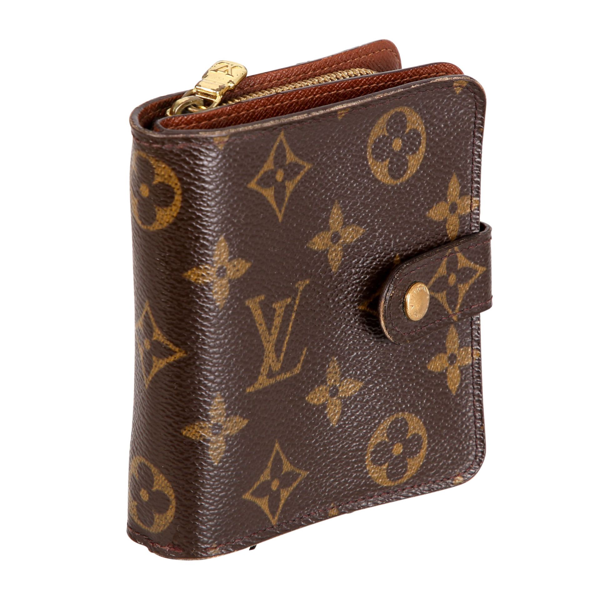 LOUIS VUITTON Portemonnaie "ZIPPY COMPACT", Koll.: 2004.Monogram Canvas Serie mit goldfarbener - Bild 2 aus 7