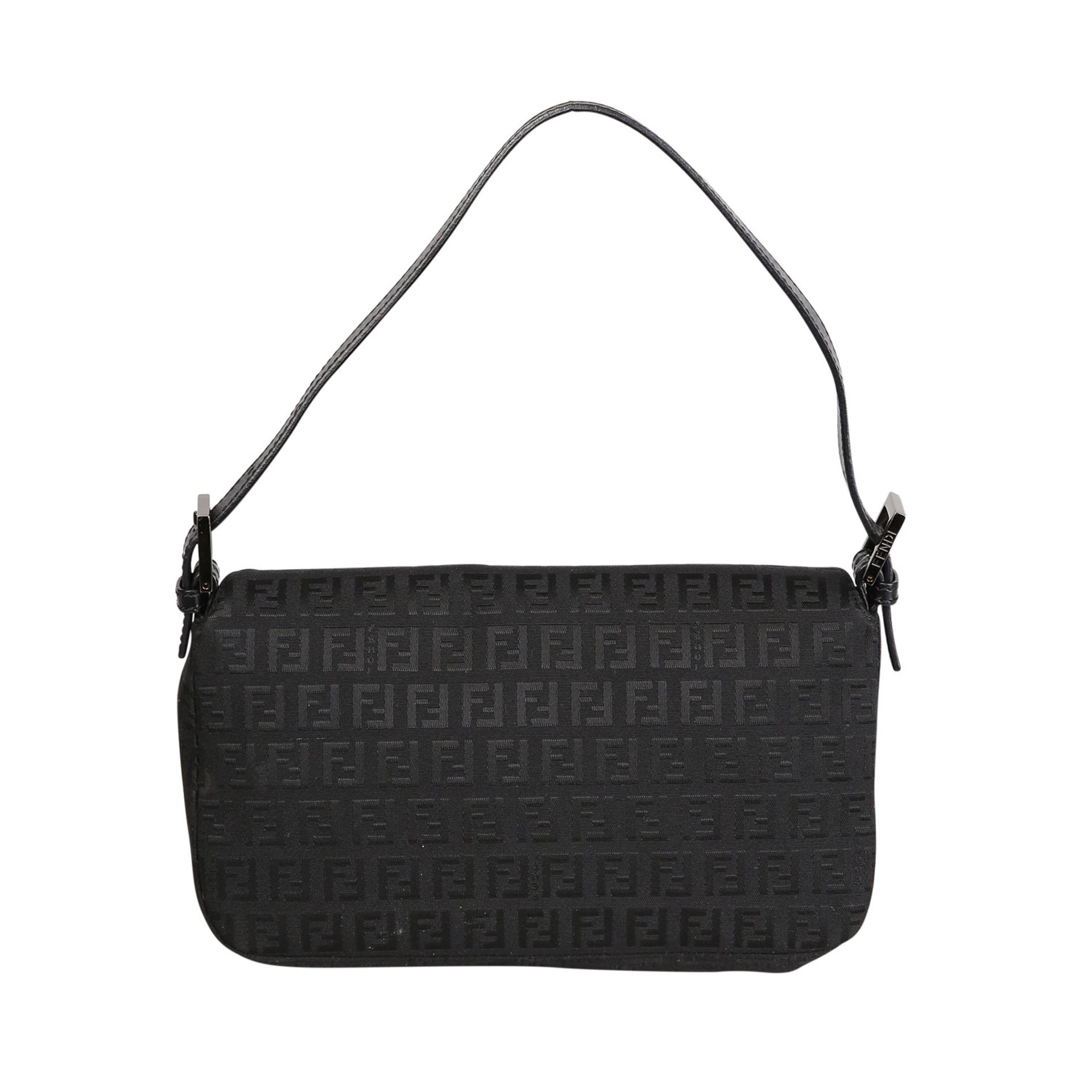 FENDI "BAGUETTE BAG", NP. ca.: 1.400,-€.Zucca Design in Schwarz, dunkel silberfarbene Hardware, - Bild 4 aus 6