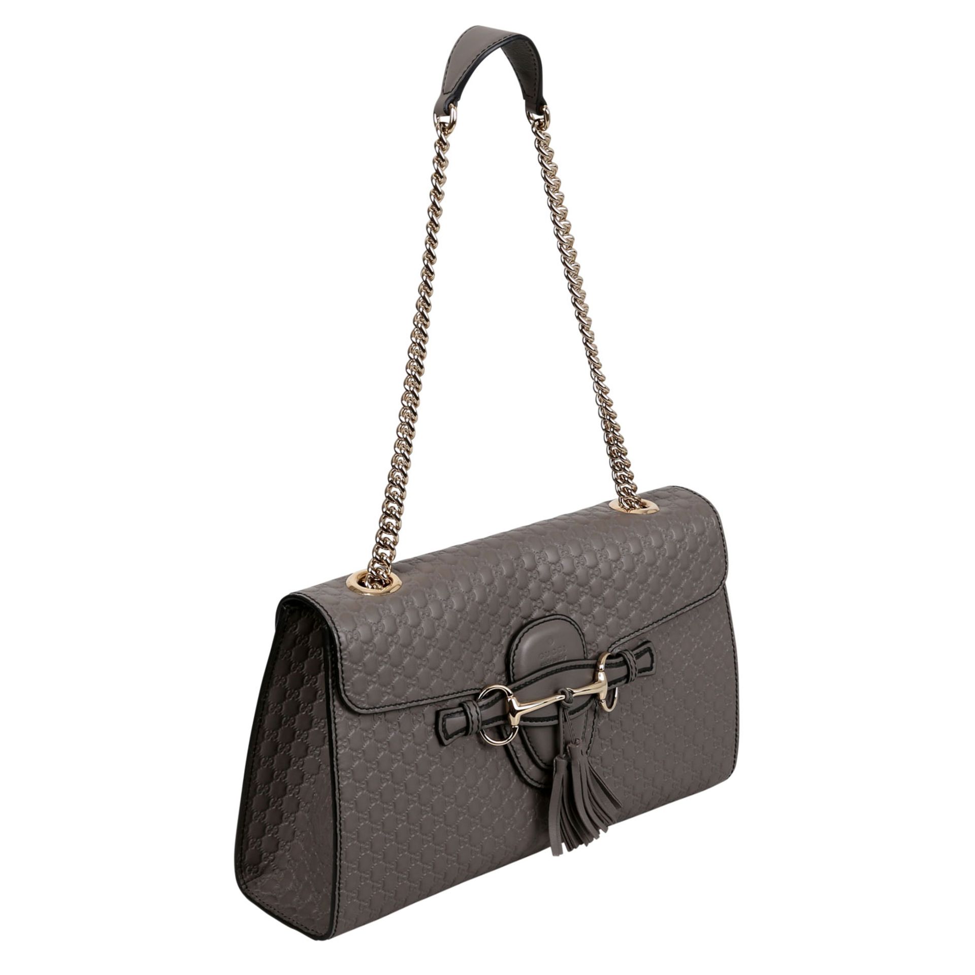 GUCCI Schultertasche, NP. ca.: 1.690,-€.Gucci Signature Leder Serie in Grau, silberfarbene Hardware, - Bild 2 aus 7