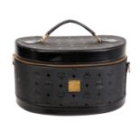 MCM VINTAGE Kosmetikkoffer.Schwarze Visetos Serie mit goldfarbener Hardware, umlaufendem