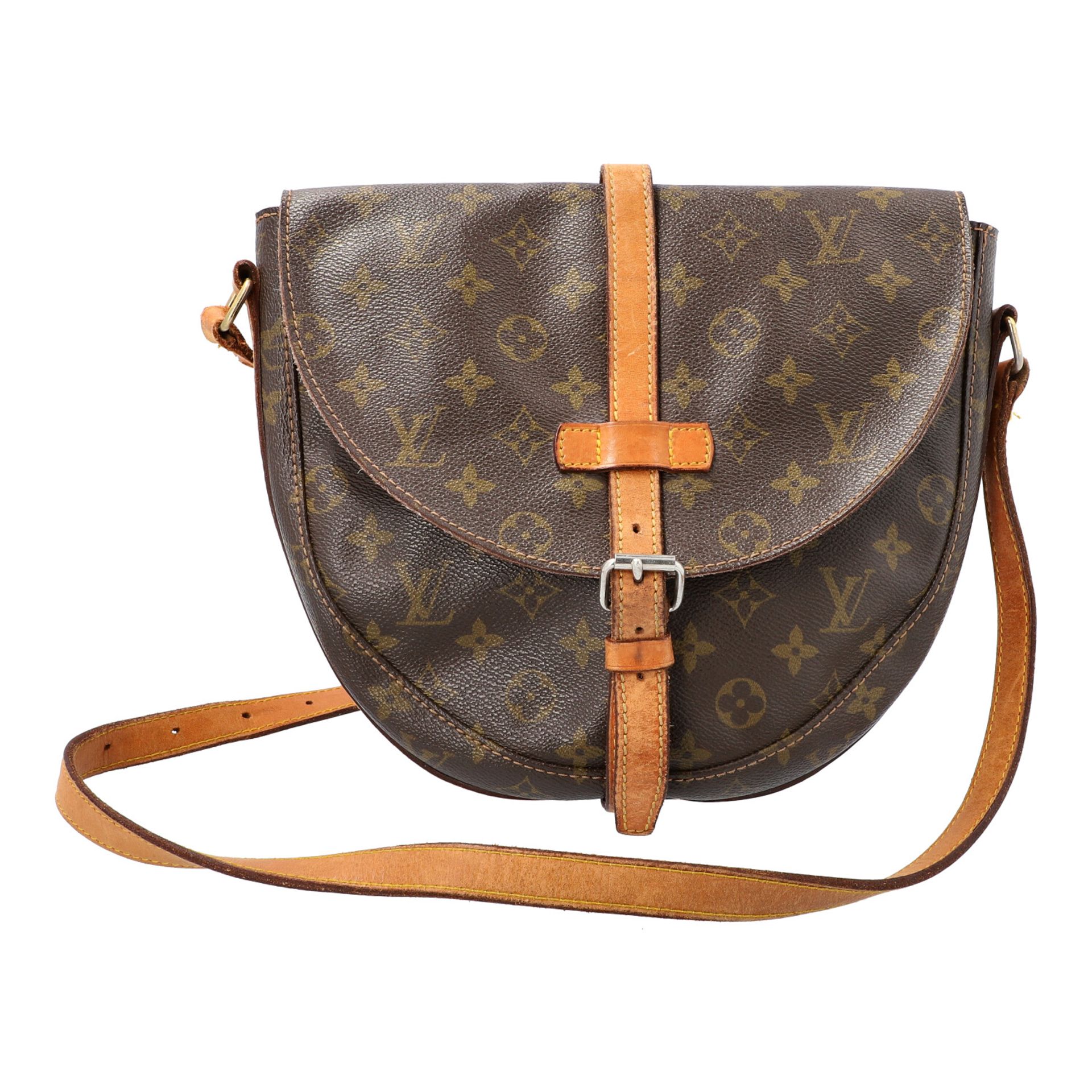 LOUIS VUITTON VINTAGE Umhängetasche "CHANTILLY GM".Monogram Canvas Serie, Rindslederdetails mit