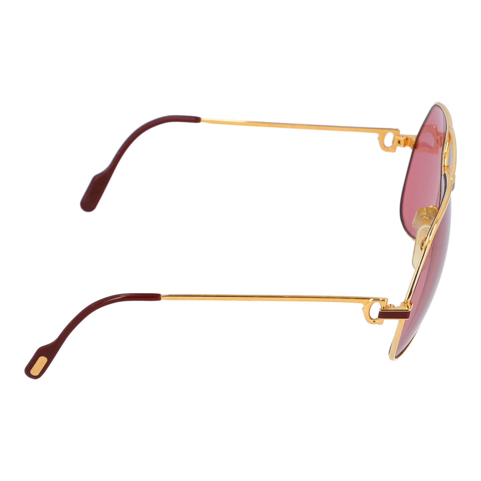 CARTIER Sonnenbrille "LOUIS VENDOME - SANTOS 62 14".NP.ca.: 860-€. Ca. 80ziger Jahre. Vergoldetes - Bild 3 aus 5