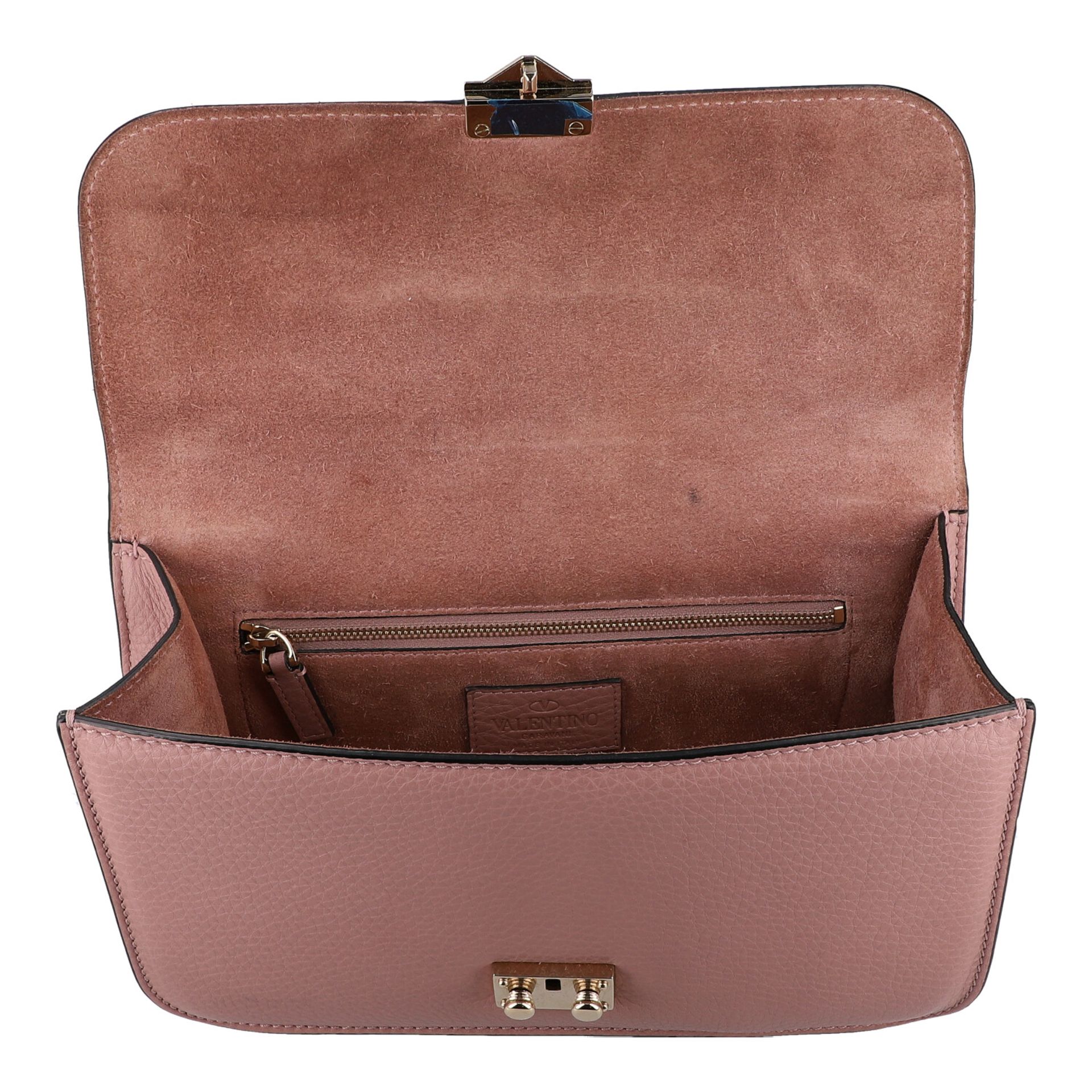 VALENTINO Handtasche "ROCKSTUD", NP.: 1.680,-€.Genarbtes Leder in Mauve mit goldfarbener Hardware, - Bild 6 aus 6