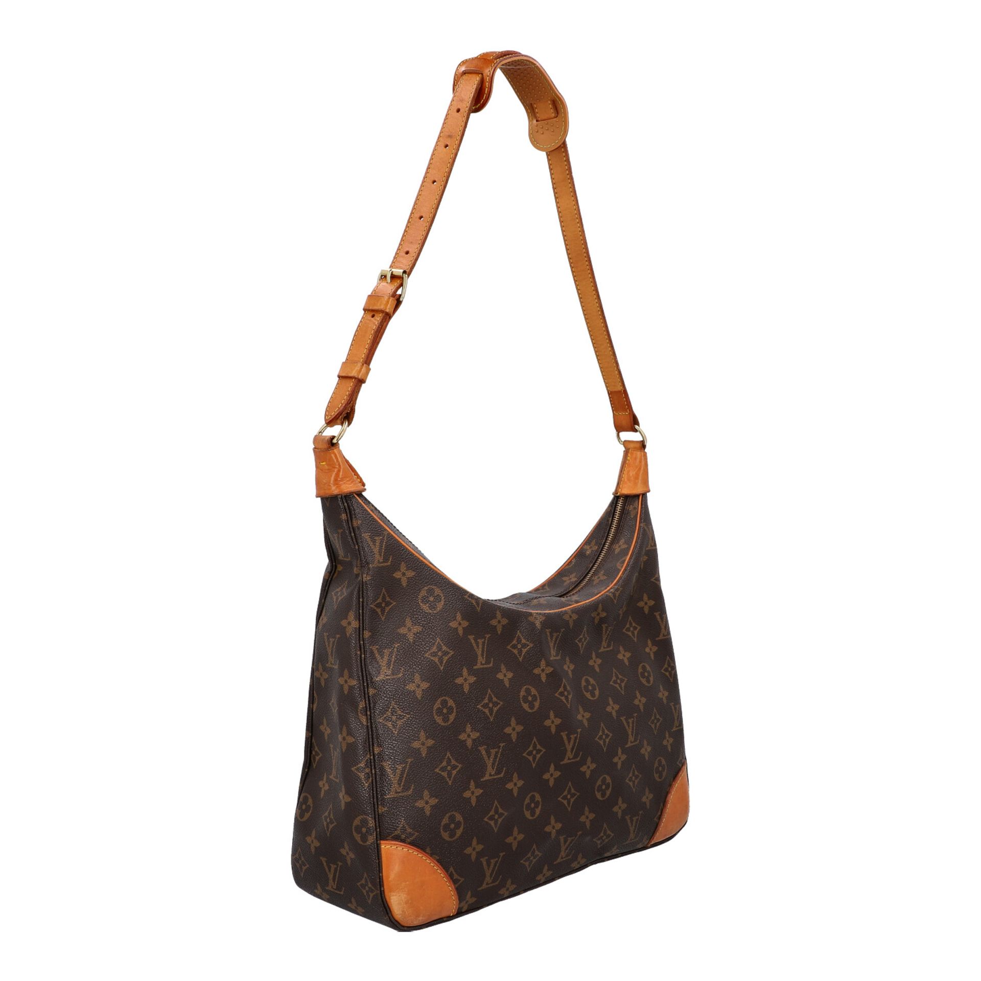 LOUIS VUITTON VINTAGE Schultertasche, "BOULOGNE".Monogram Canvas Serie, Details und Schulterriemen - Bild 2 aus 6