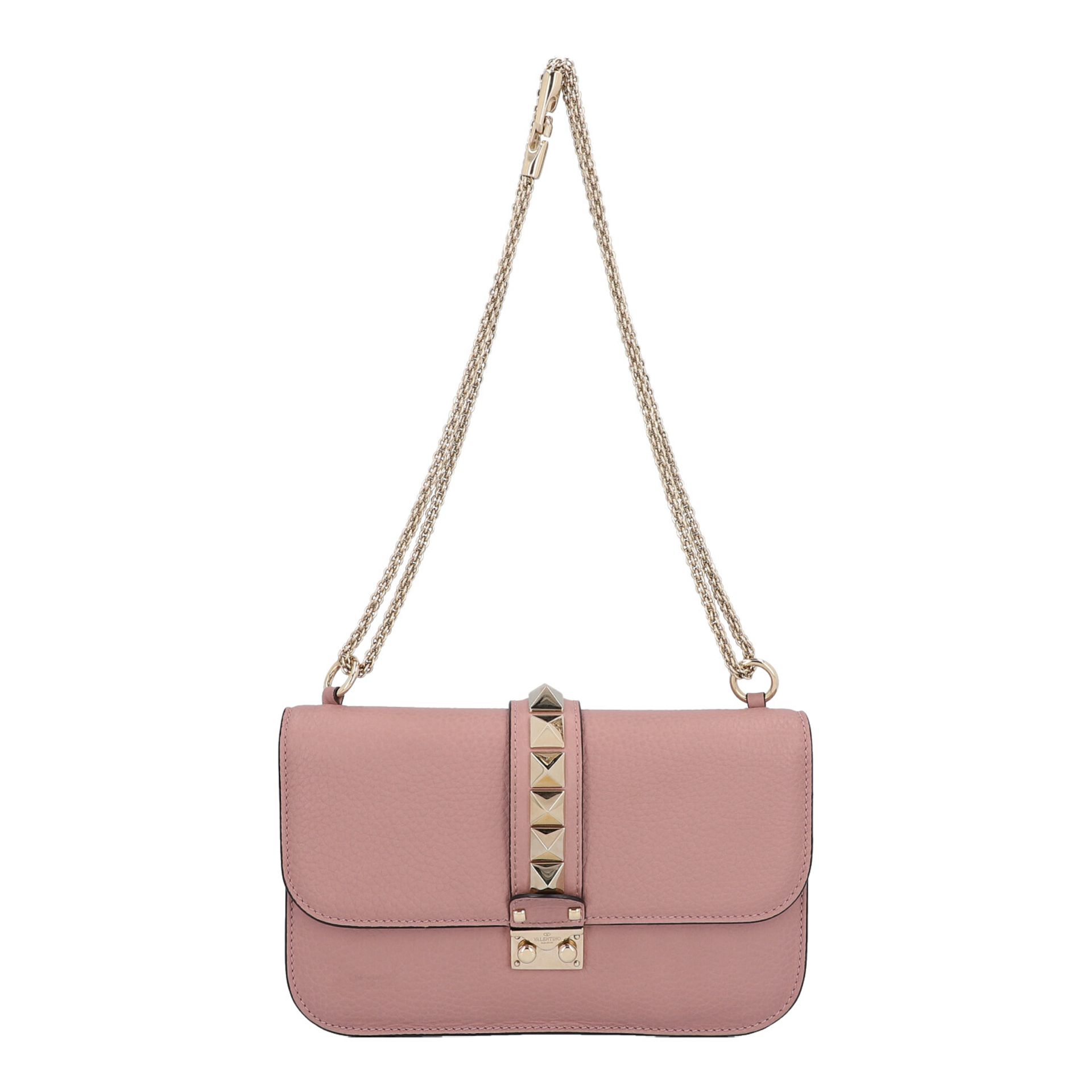 VALENTINO Handtasche "ROCKSTUD", NP.: 1.680,-€.Genarbtes Leder in Mauve mit goldfarbener Hardware,