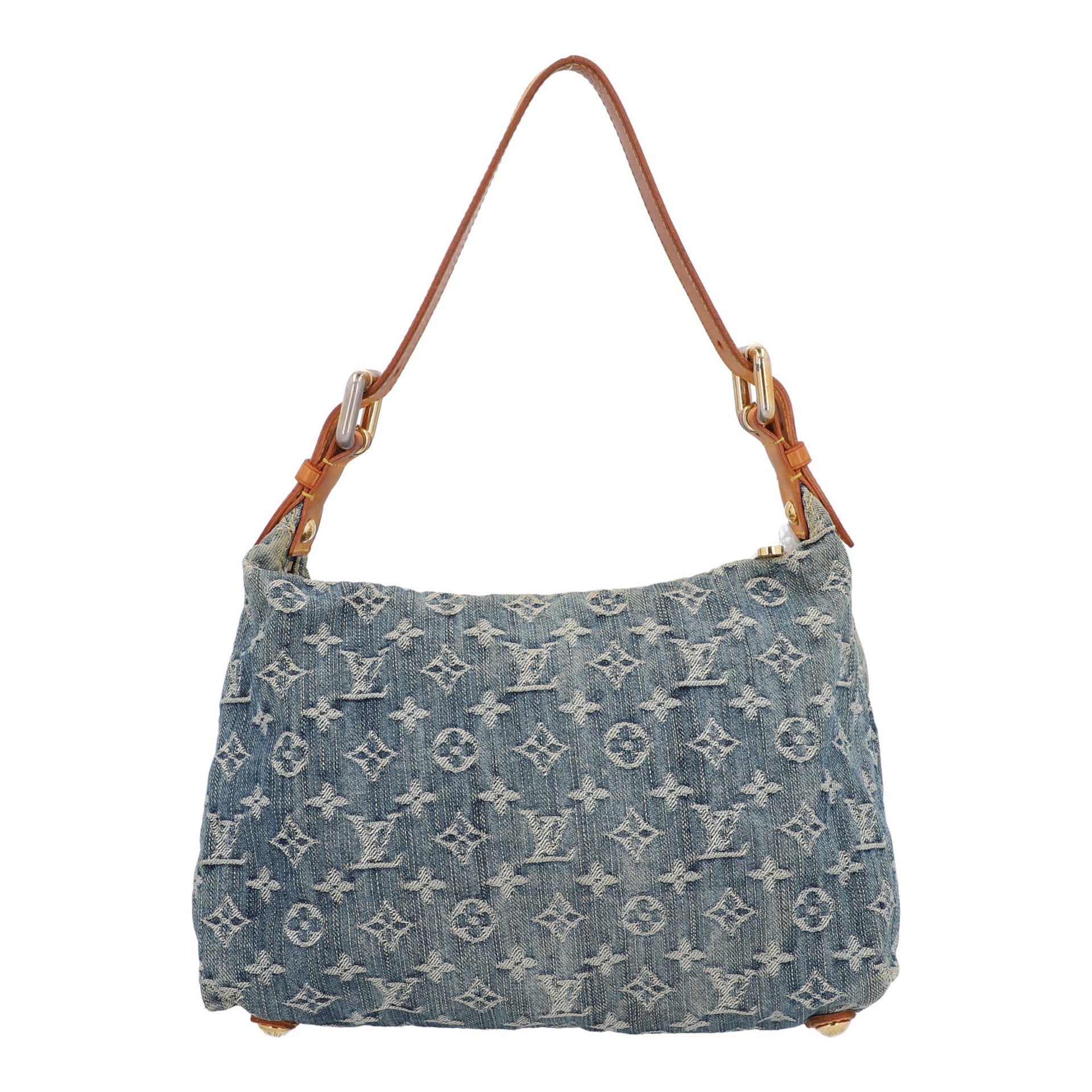 LOUIS VUITTON Schultertasche "BAGGY PM", Koll. 2006.Monogram Denim Serie mit goldfarbener Hardware - Bild 4 aus 6