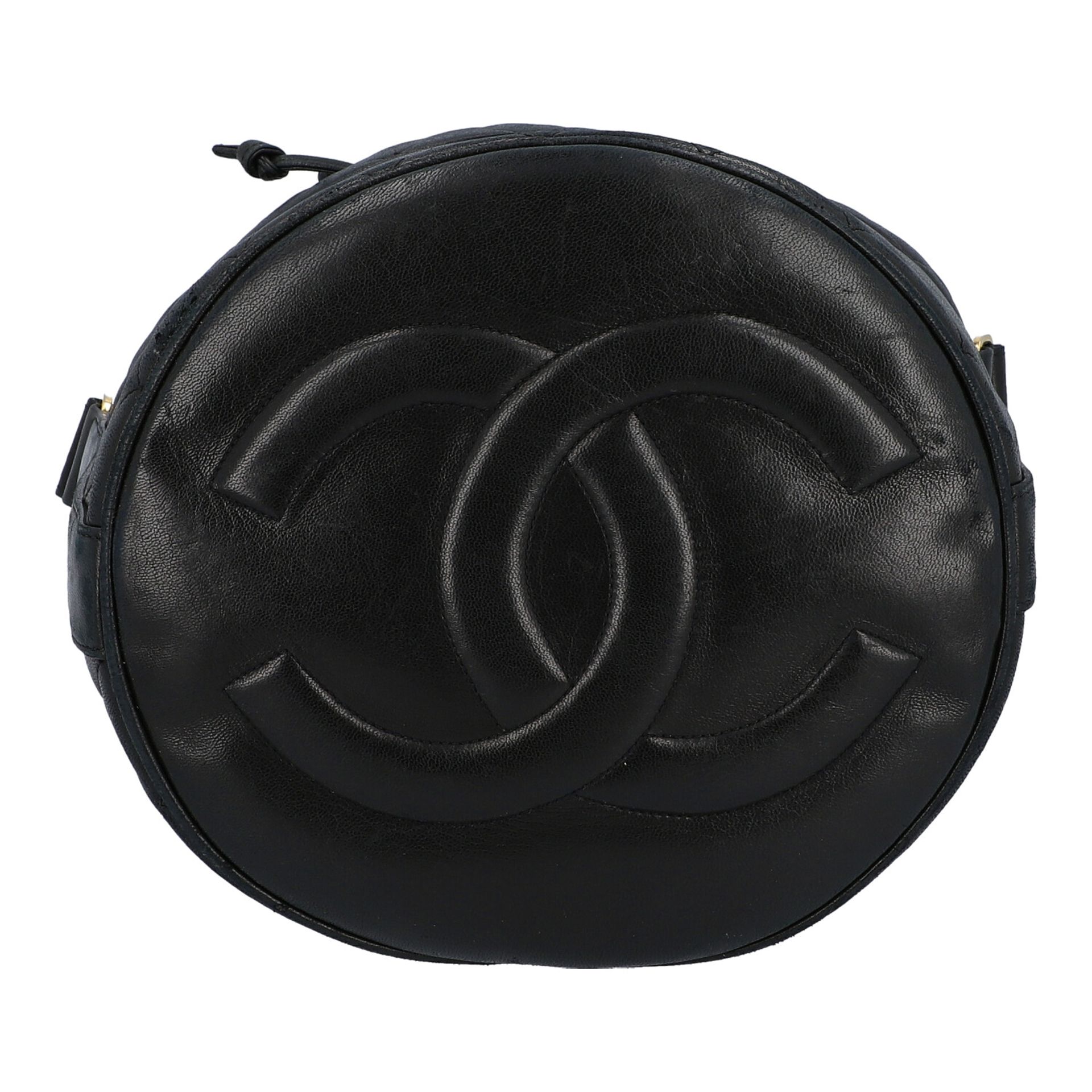 CHANEL Bucketbag, Koll.: 1989 - 1991.Schwarzes Lammleder Modell mit in Rauten gesteppten Belgen, mit - Bild 5 aus 6