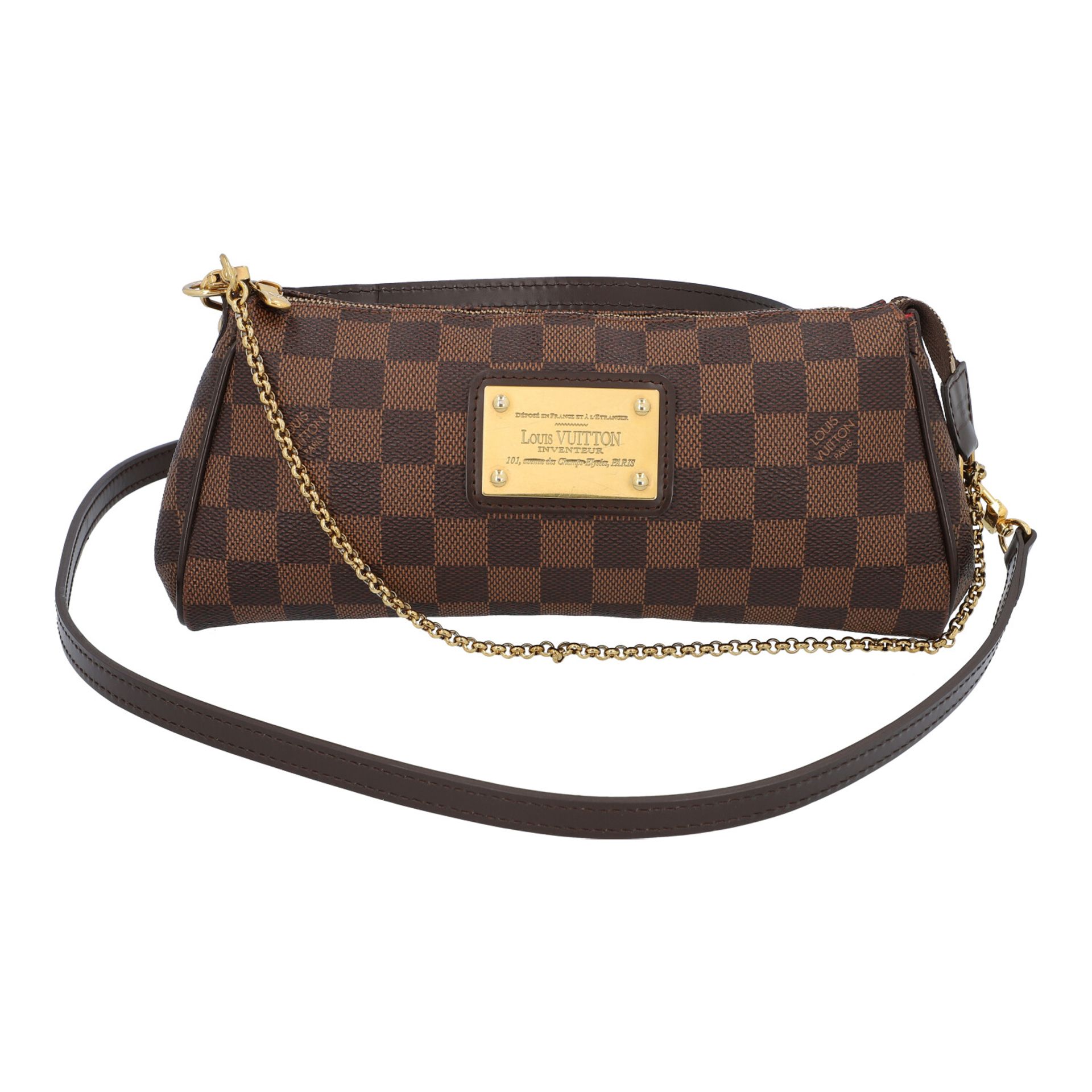 LOUIS VUITTON Pochette "EVA", Koll. 2015.Damie Ebene Serie, goldfarbene Hardware, ein