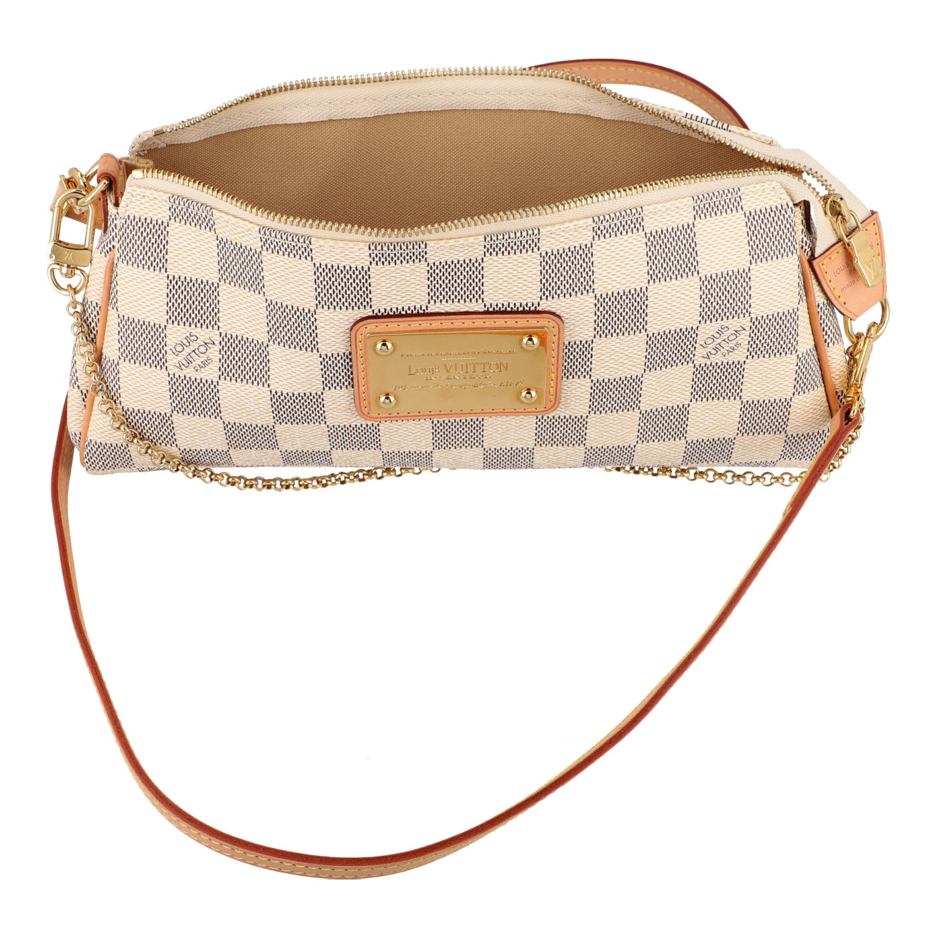 LOUIS VUITTON Pochette "EVA", Koll.: 2013, NP.:Damier Azur Camvas Serie mit Rindsleder-Details und - Bild 5 aus 5